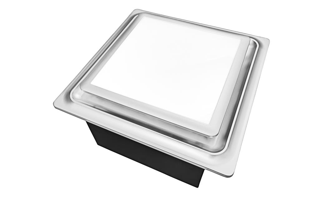 Aero Pure Low Profile Quiet Bathroom Exhaust Fan with LED Light 0.7-Sones 110-CFM Satin Nickel Decorative Lighted Bathroom fan (ENERGY STAR Certified)