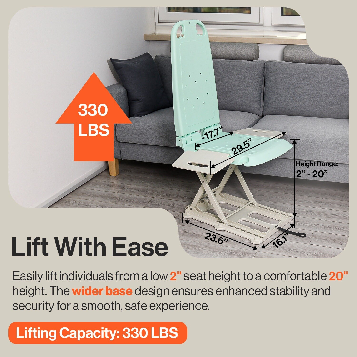 SuperHandy Transfer Bathtub Chair - Portable, Lightweight, Foldable, 330 LBS Capacity, Waterproof, Ergonomic Seat