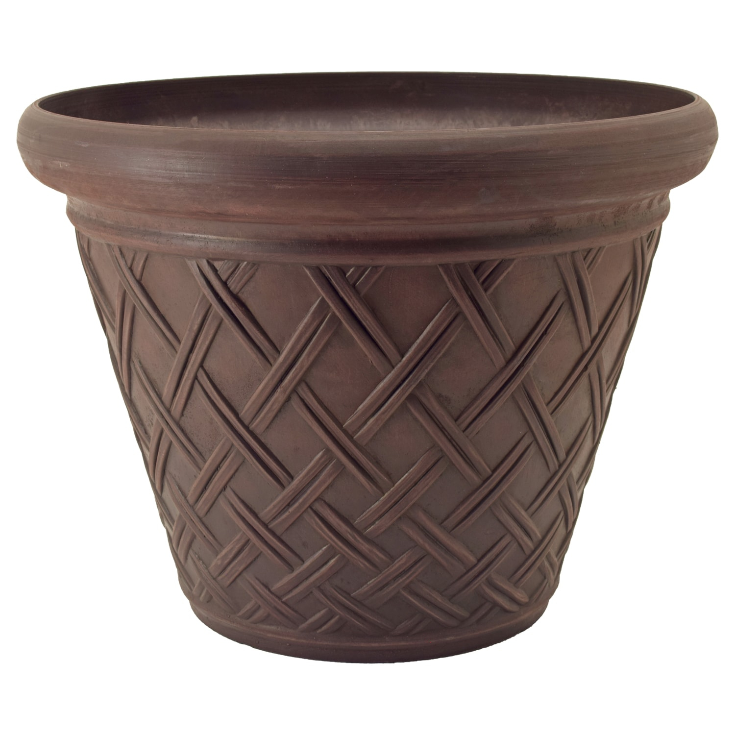 PSW Pot Collection Basket Weave Planter Pot for Indoor and Outdoor Plants and Gardens, 18-inch, Chocolate
