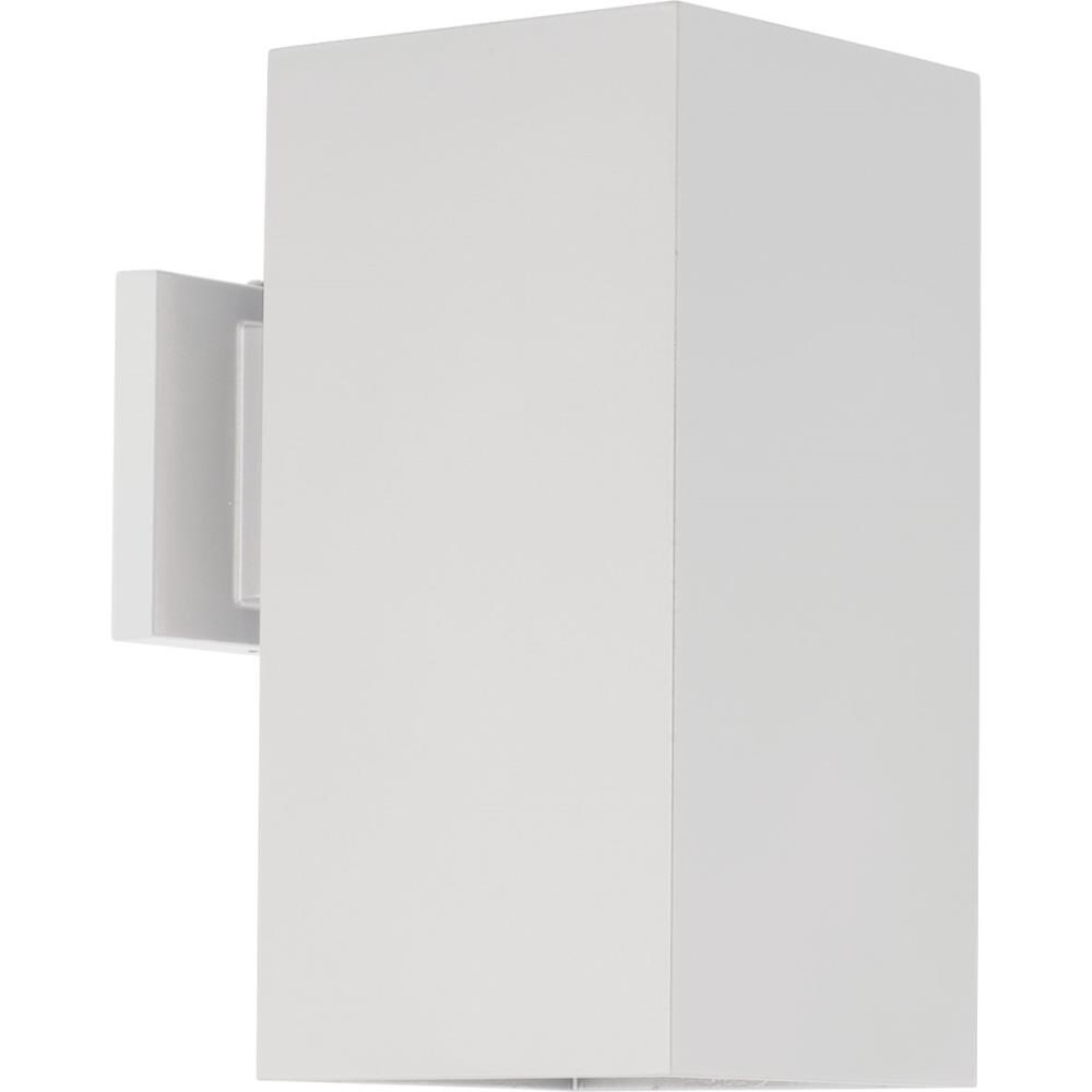 Progress Lighting, Square Collection, 1-Light Outdoor Wall Light, Antique Bronze, Material: Aluminum, Finish Color: White