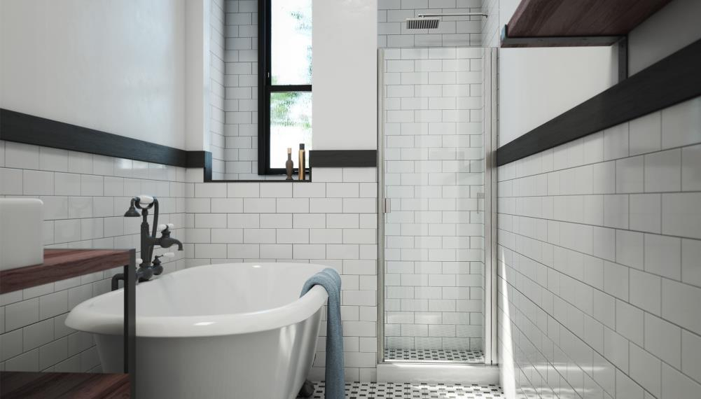 Arizona Shower Door R3169BNCL RD 31" W x 69" H Hinged Semi-Frameless Shower Door