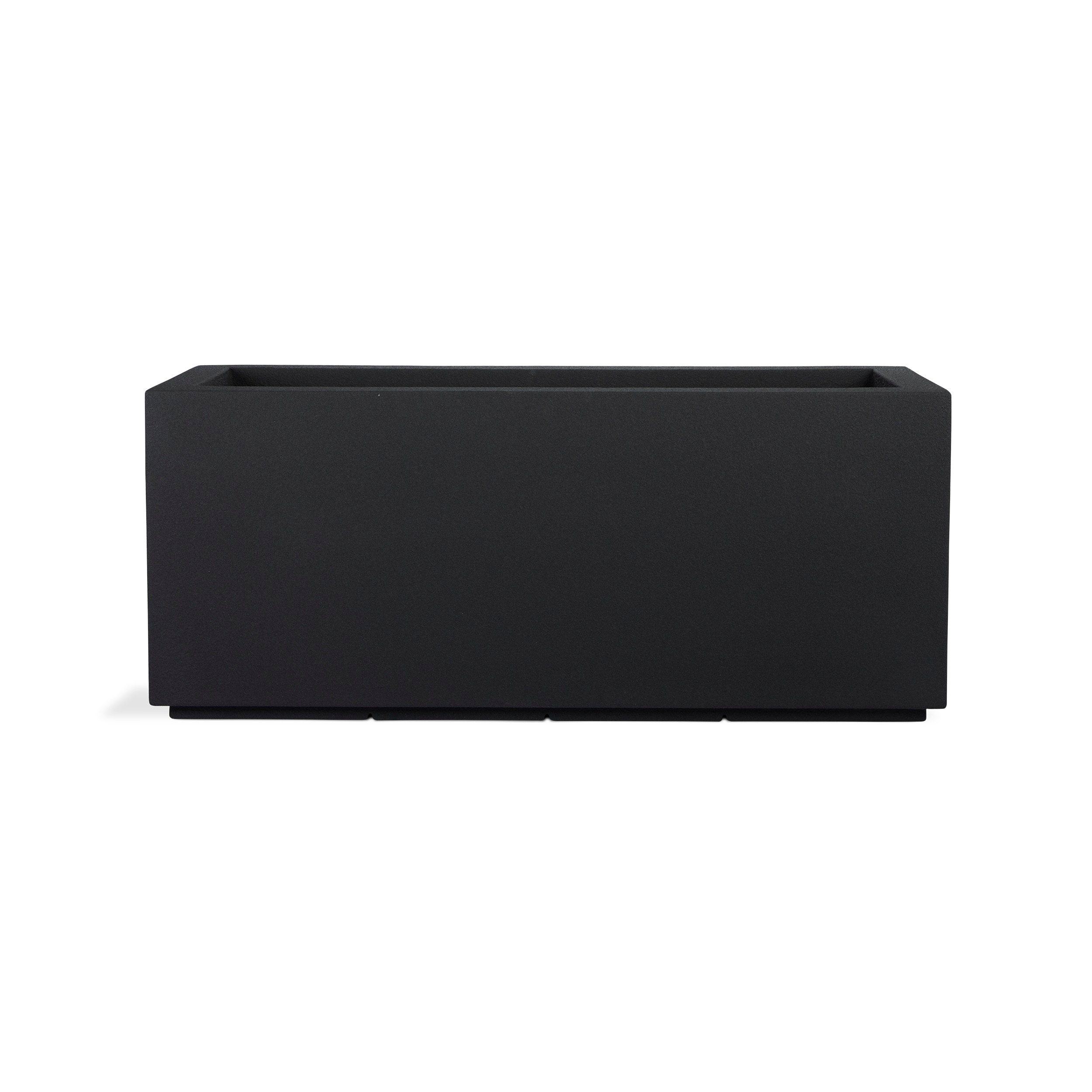 PolyStone Planters Rectangle 17.0-Inches W Extra Large Black Mixed/Composite Contemporary/Modern Outdoor Planter with Drainage Holes