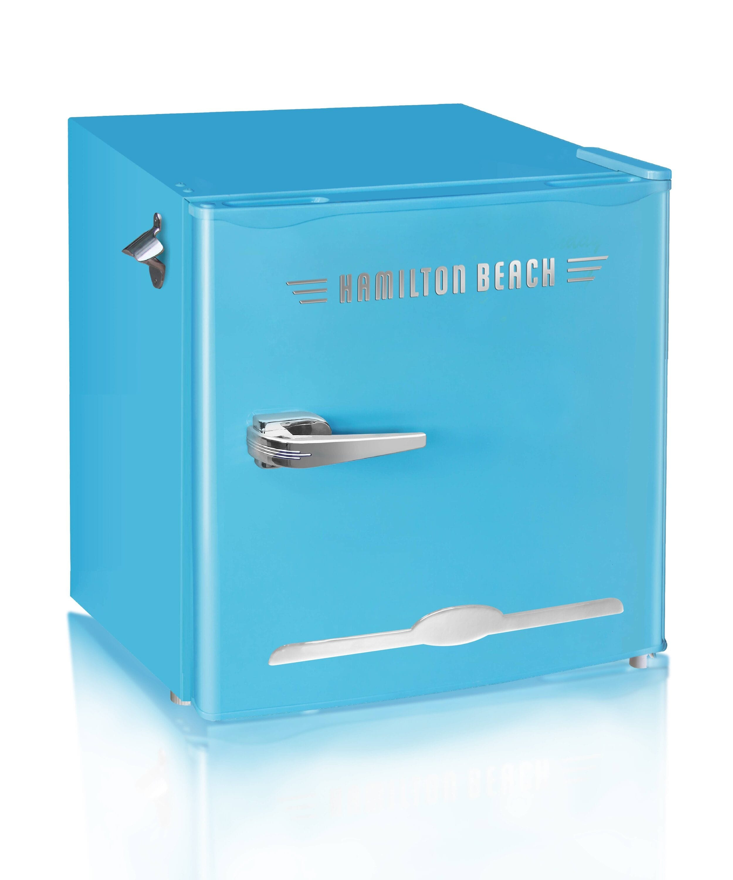 Hamilton Beach, 1.6 cu. ft. Retro Bar Fridge with Side Bottle Opener, Blue