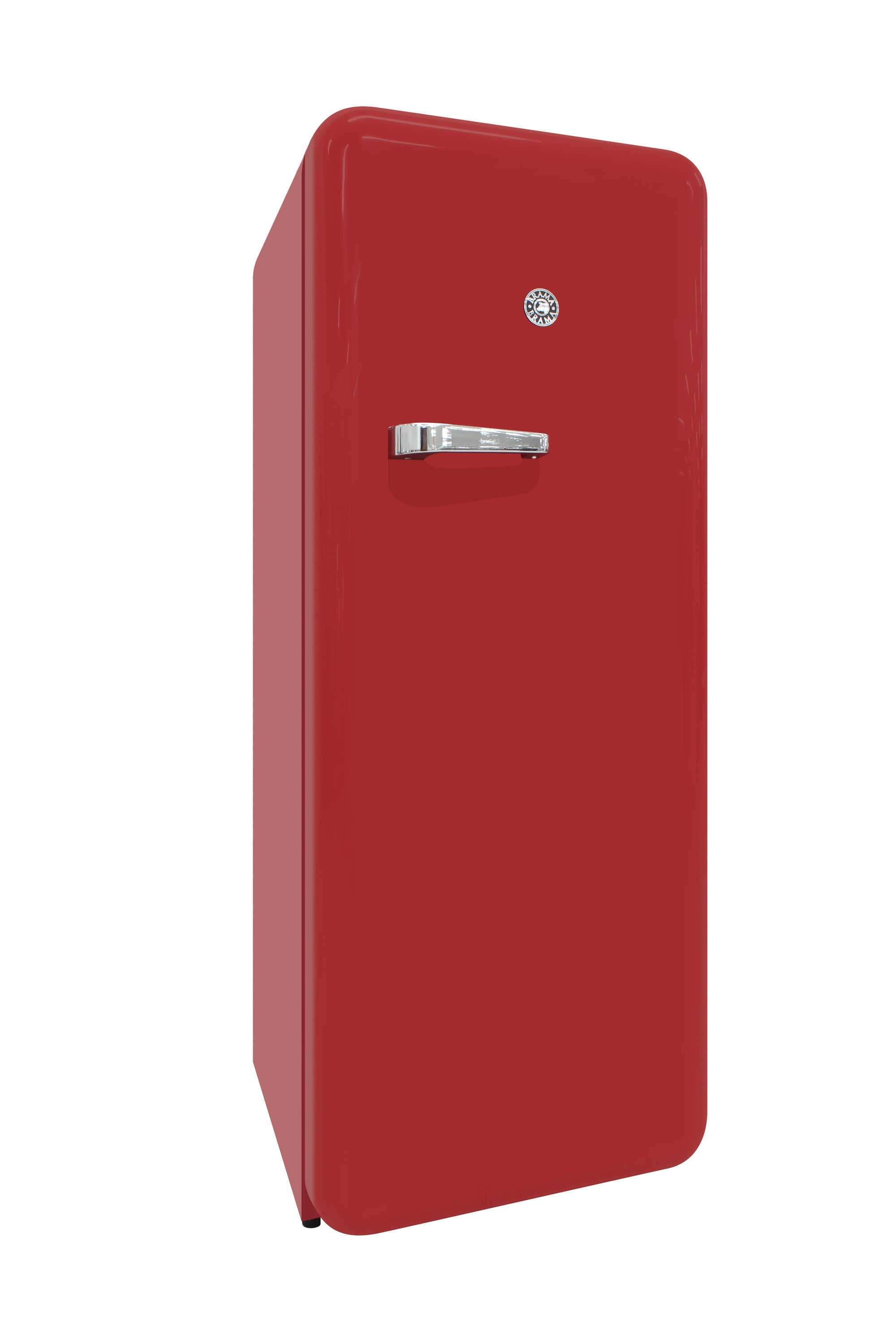 Brama 9.2 Cu.Ft. Retro Red Top-Freezer Refrigerator with Solid Steel Door