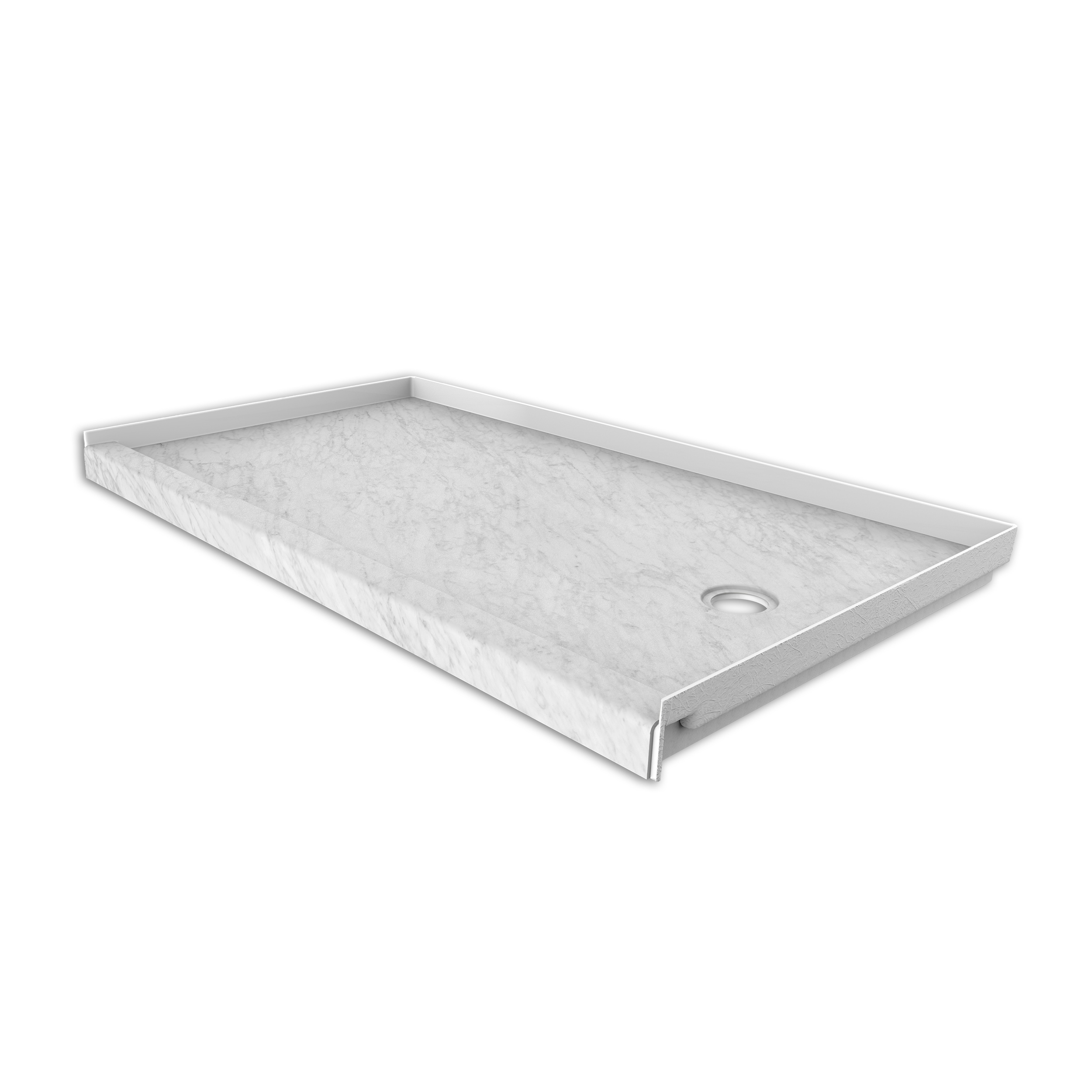 FlexStone 60"L x 32"W Single Threshold Alcove Shower Base with Right-Hand Drain