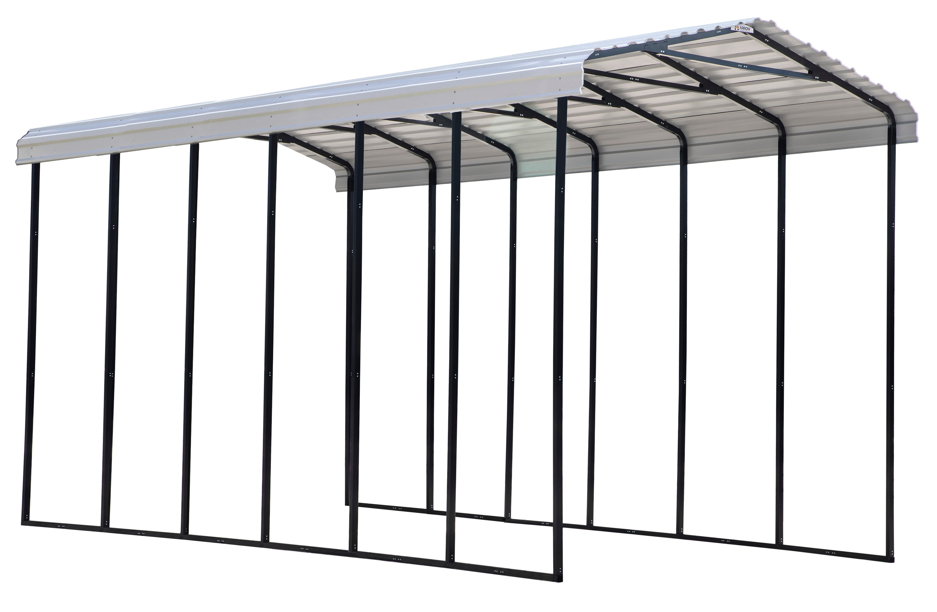 Arrow Carports Galvanized Steel Carport, RV Metal Carport Kit, 14' x 29' x 14', Eggshell