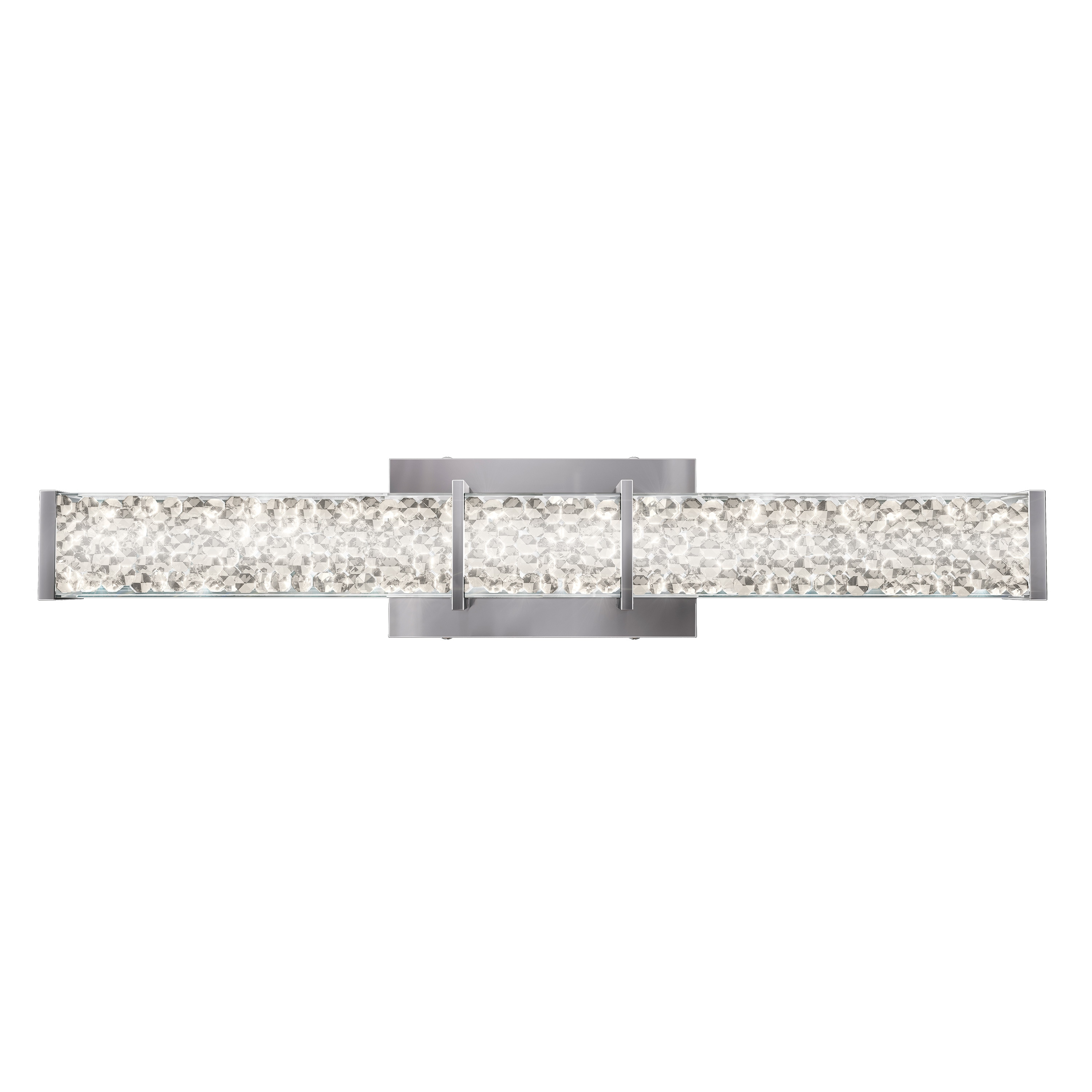 Artika Riviera 27 in. 1-Light Chrome Modern Integrated LED Vanity Light Bar for Bathroom with Crystals