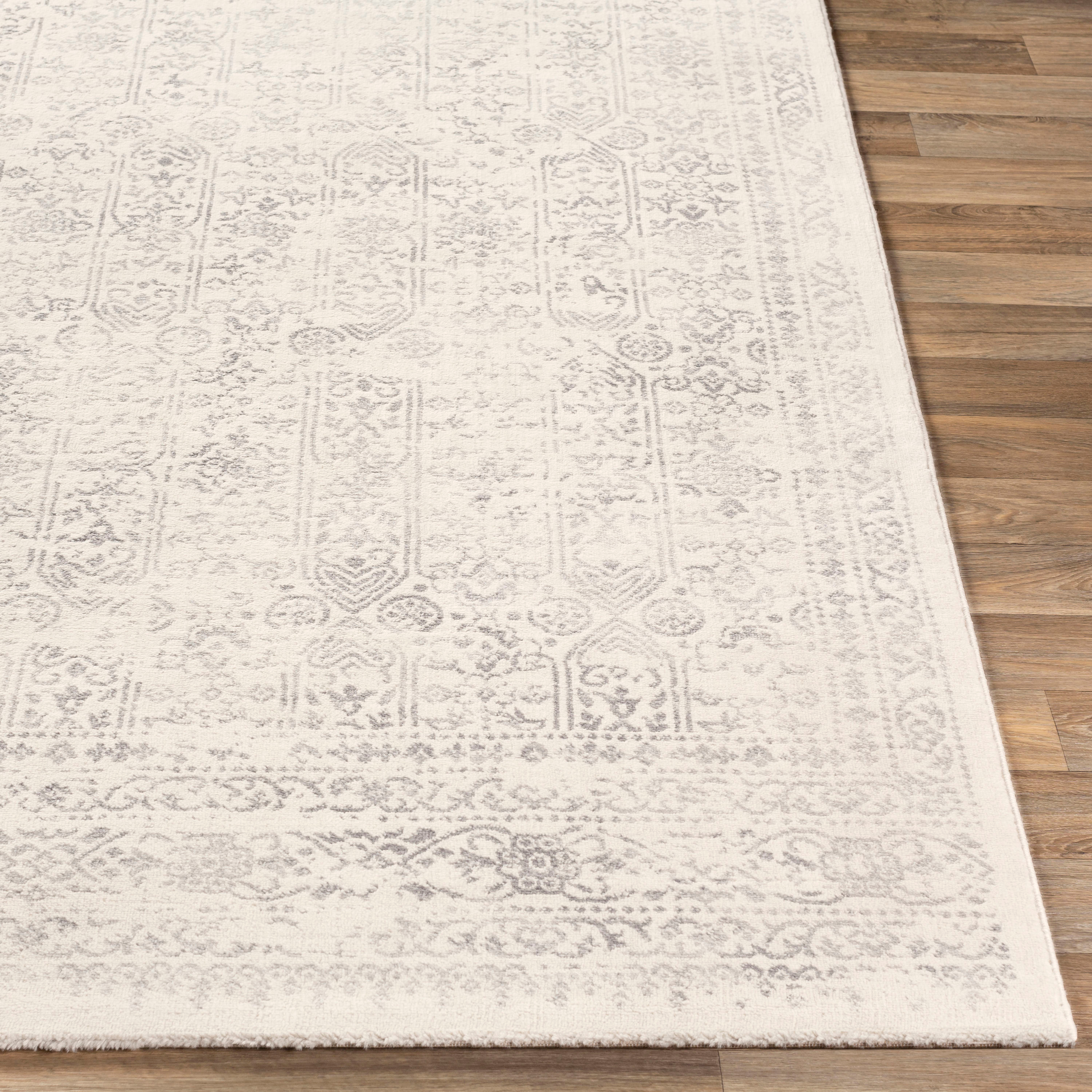 Livabliss Roma 8 x 10 (ft) Synthetic Gray Rectangular Indoor Distressed/Overdyed Vintage Area rug