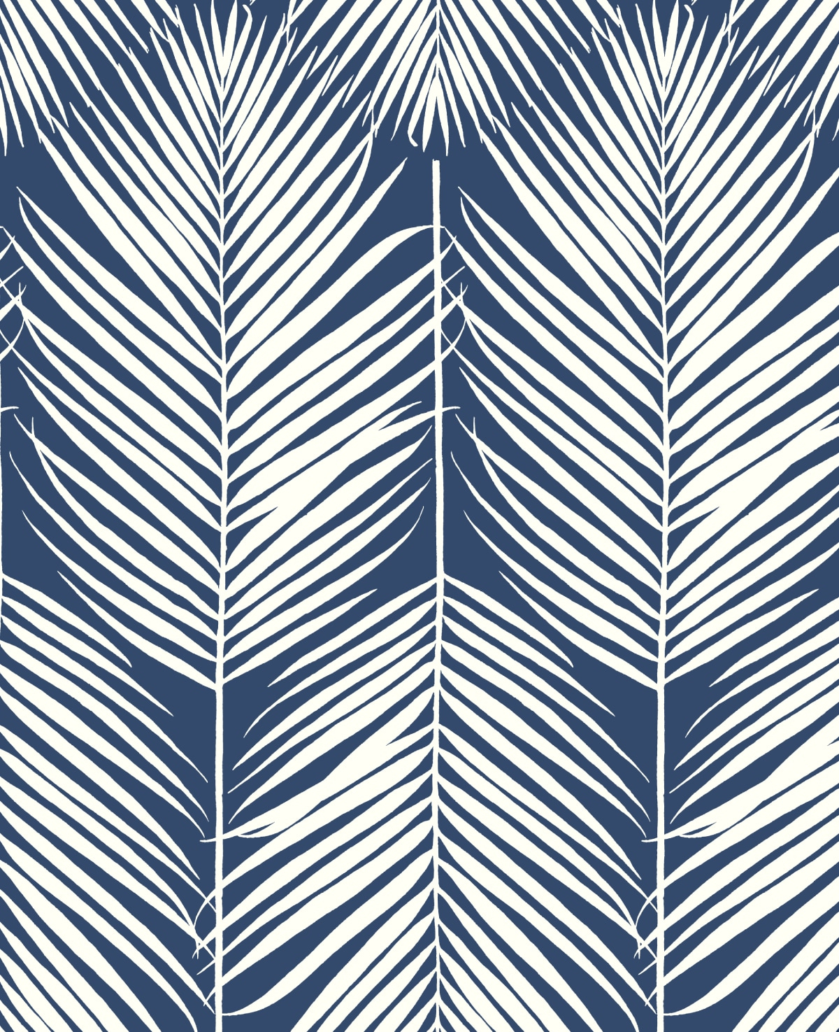 NextWall Coastal Blue Palm Silhouette Peel and Stick Wallpaper