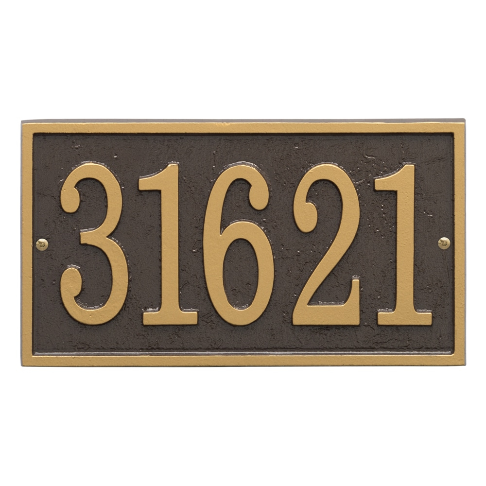 Bronze and Gold Rectangular Metal Address Plaque
