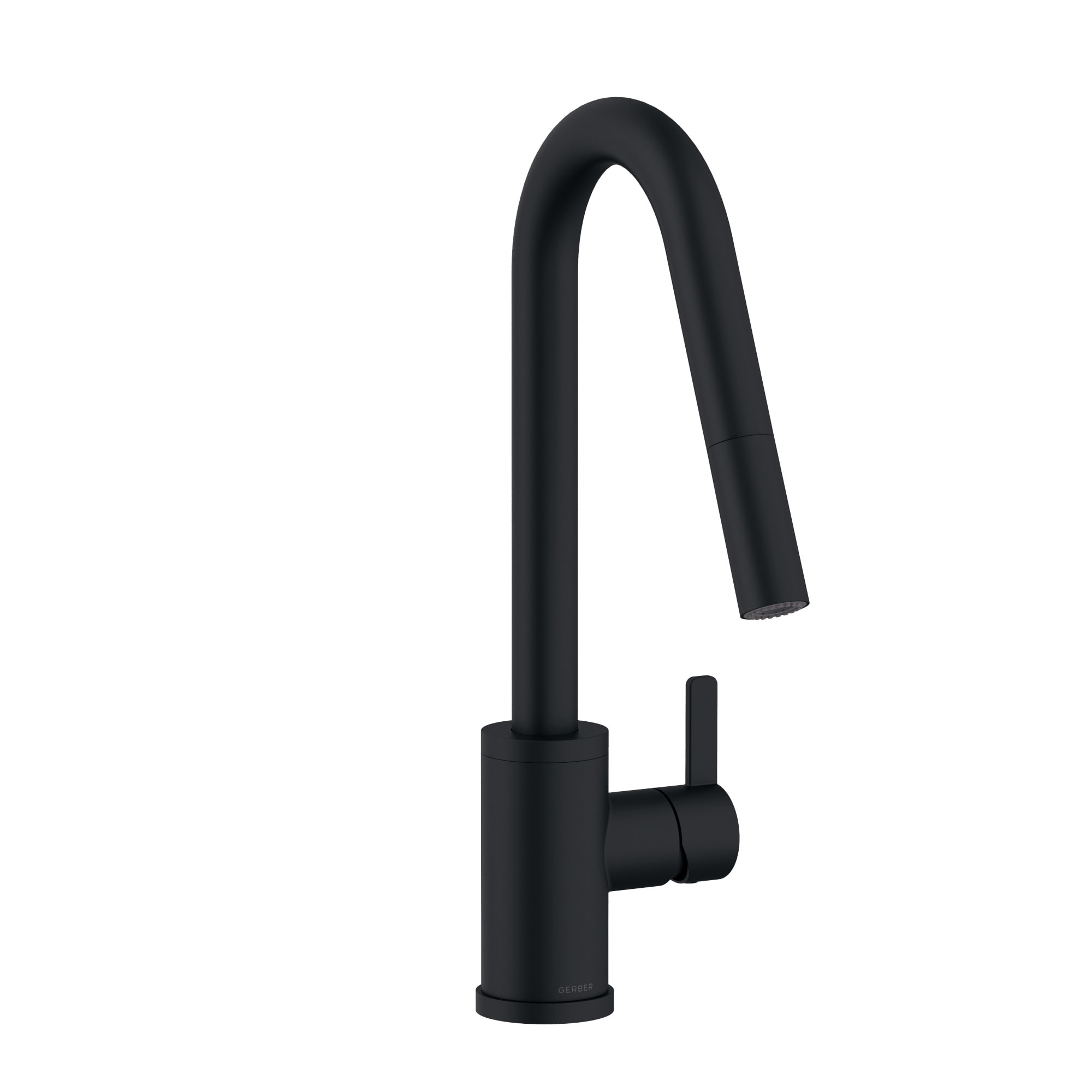Gerber Satin Black Single Handle Deck-mount Handle Residential Pull-down Kitchen Faucet with Sprayer