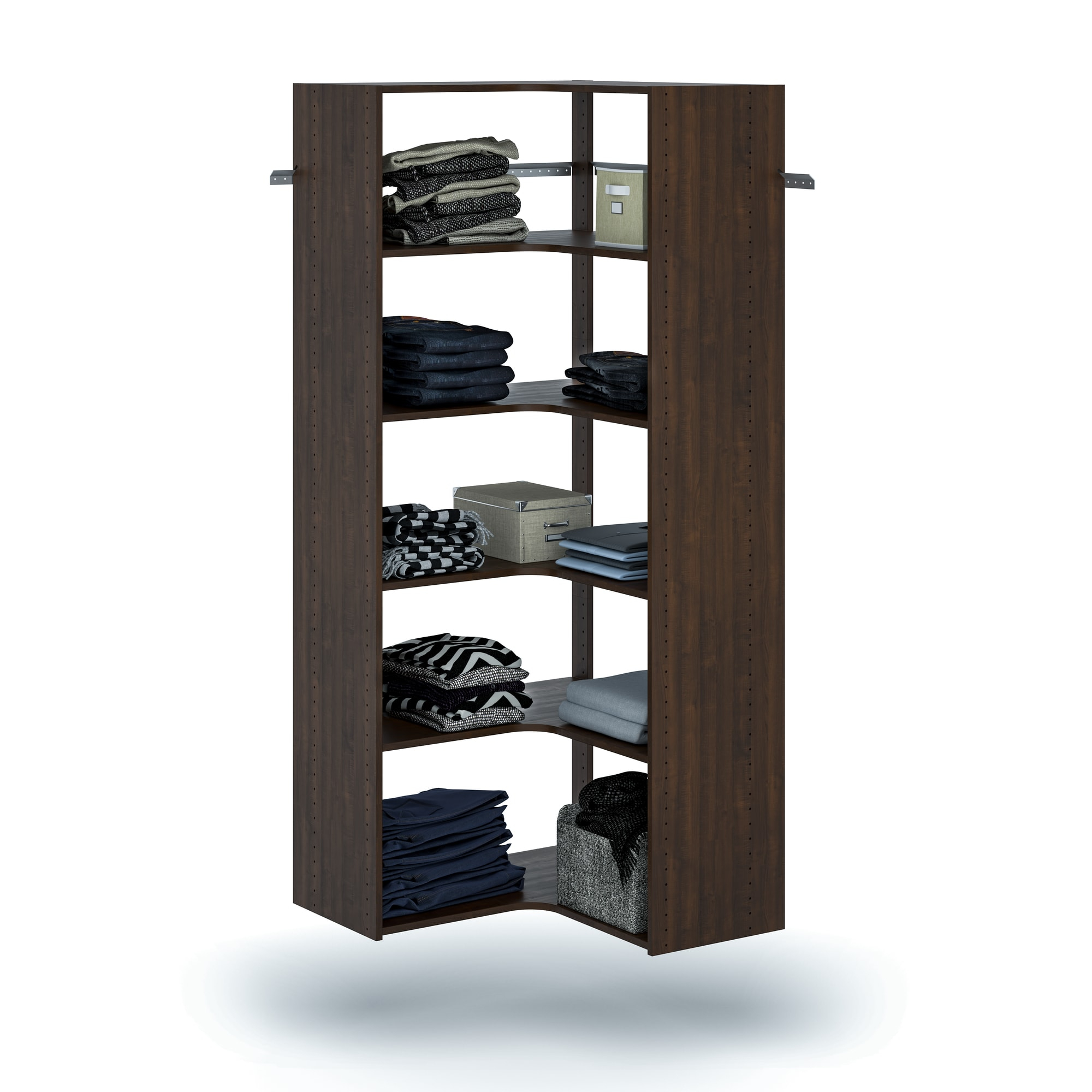 Easy Track Ph42 30-1/2" Wide Corner Closet Organizer System - Truffle