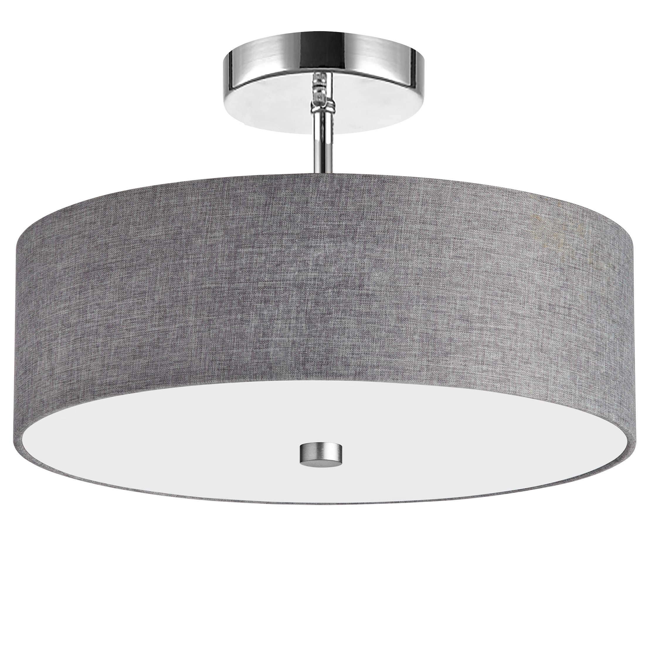 Dainolite - Everly - 3 Light Semi-Flush Mount-Polished Chrome Finish-Grey Shade