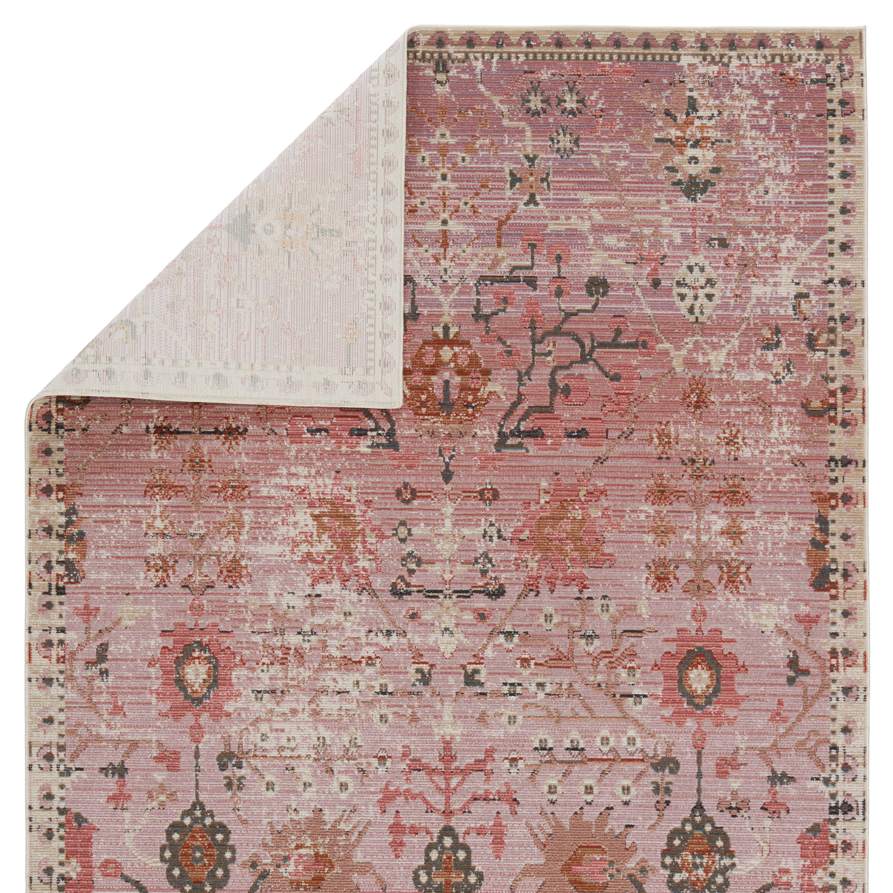 Jaipur Living Swoon 4 x 6 (ft) Loomed Polyester Pink Rectangular Indoor/Outdoor Floral/Botanical Oriental Area rug