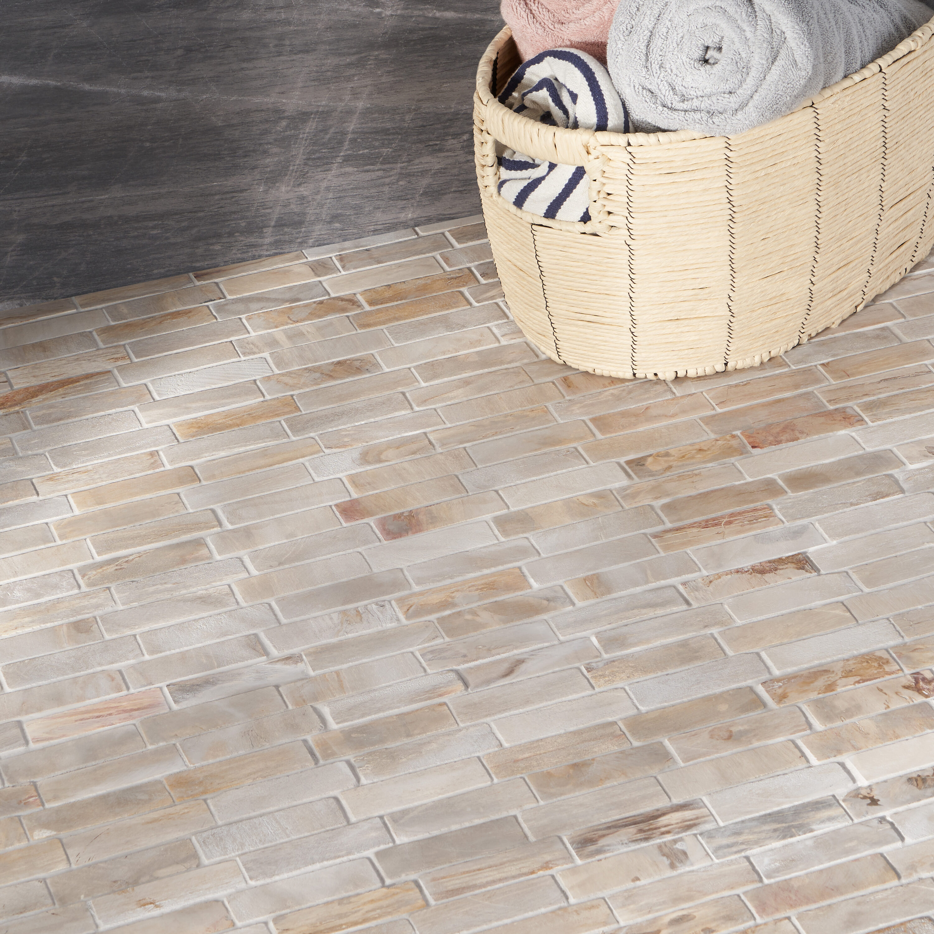 Artmore Tile Petra Brown 11-in x 12-in Tumbled Natural stone Stone look Mosaic Floor and Wall Tile ( 0.95-sq ft Piece )