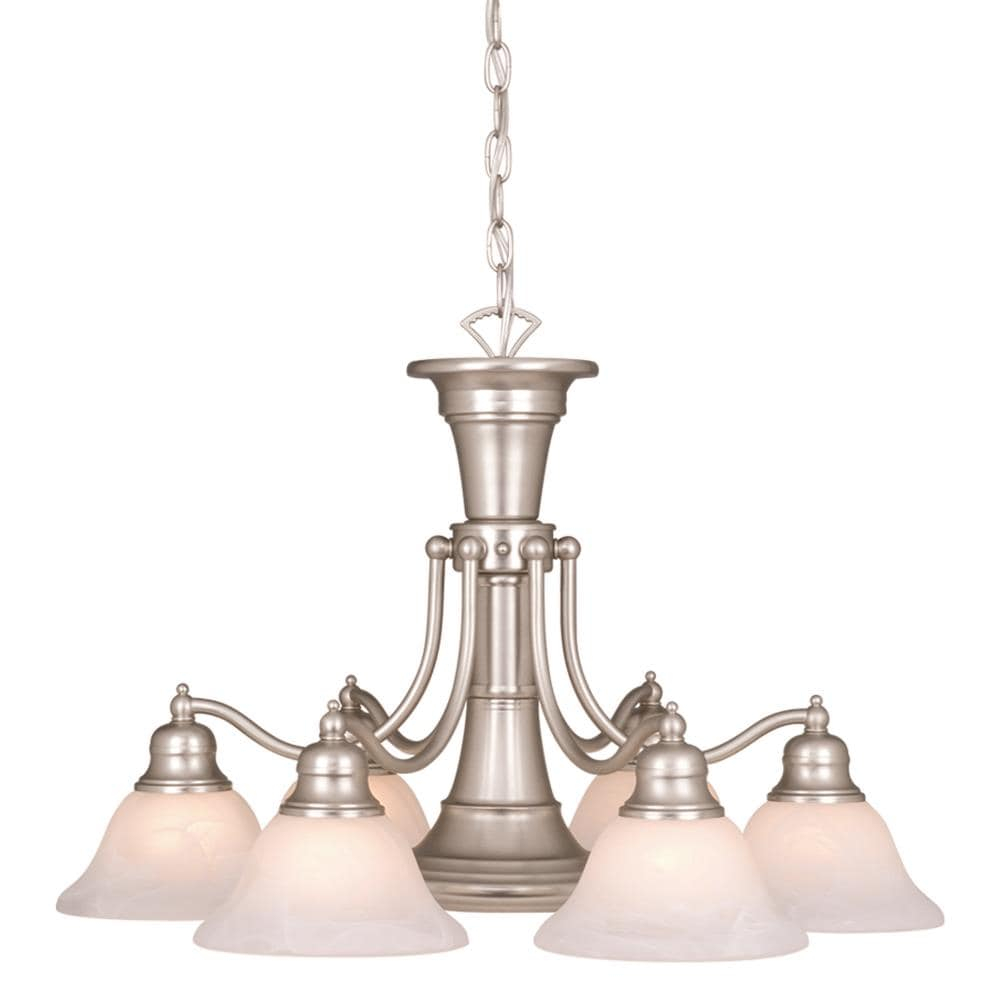 Vaxcel Standford 6 - Light Chandelier in  Brushed Nickel