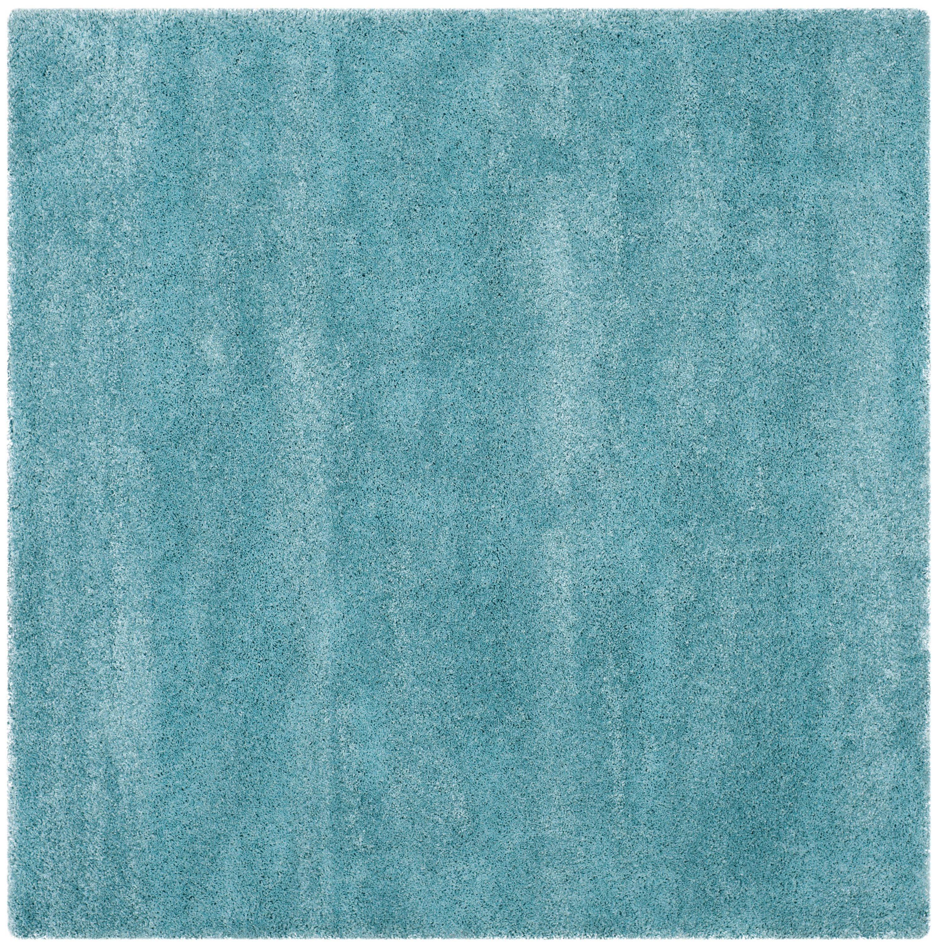 SAFAVIEH Milan Harlow Solid Plush Shag Area Rug, Aqua Blue, 10' x 10' Square
