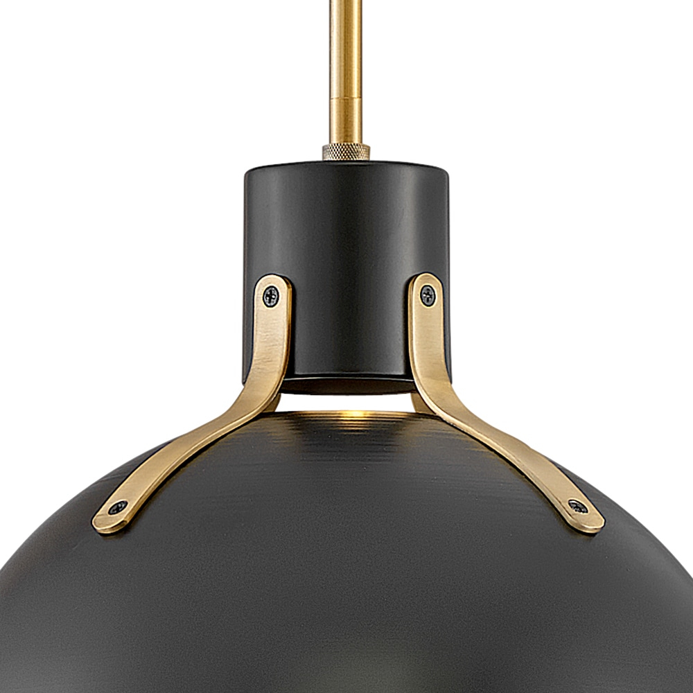 Satin Black 14" Bowl LED Pendant with Adjustable Height