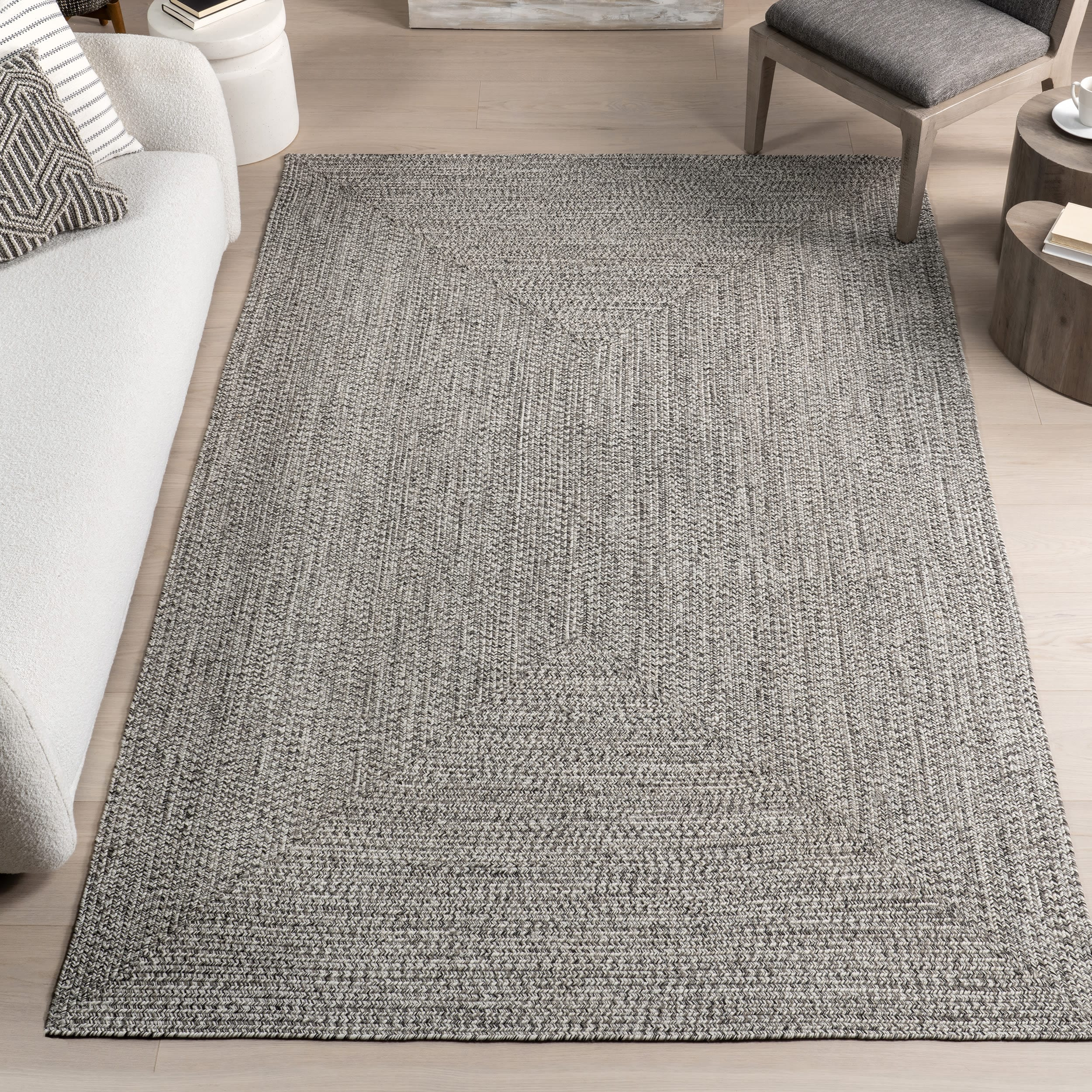 nuLOOM Wynn Braided Indoor/Outdoor Salt And Pepper 10' x 14' Casual Area Rug