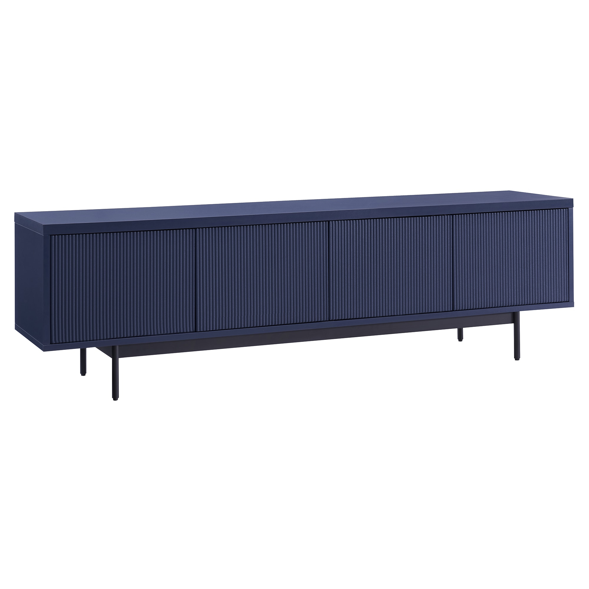 Evelyn&Zoe Whitman Rectangular TV Stand for TV's up to 75", Dark Blue