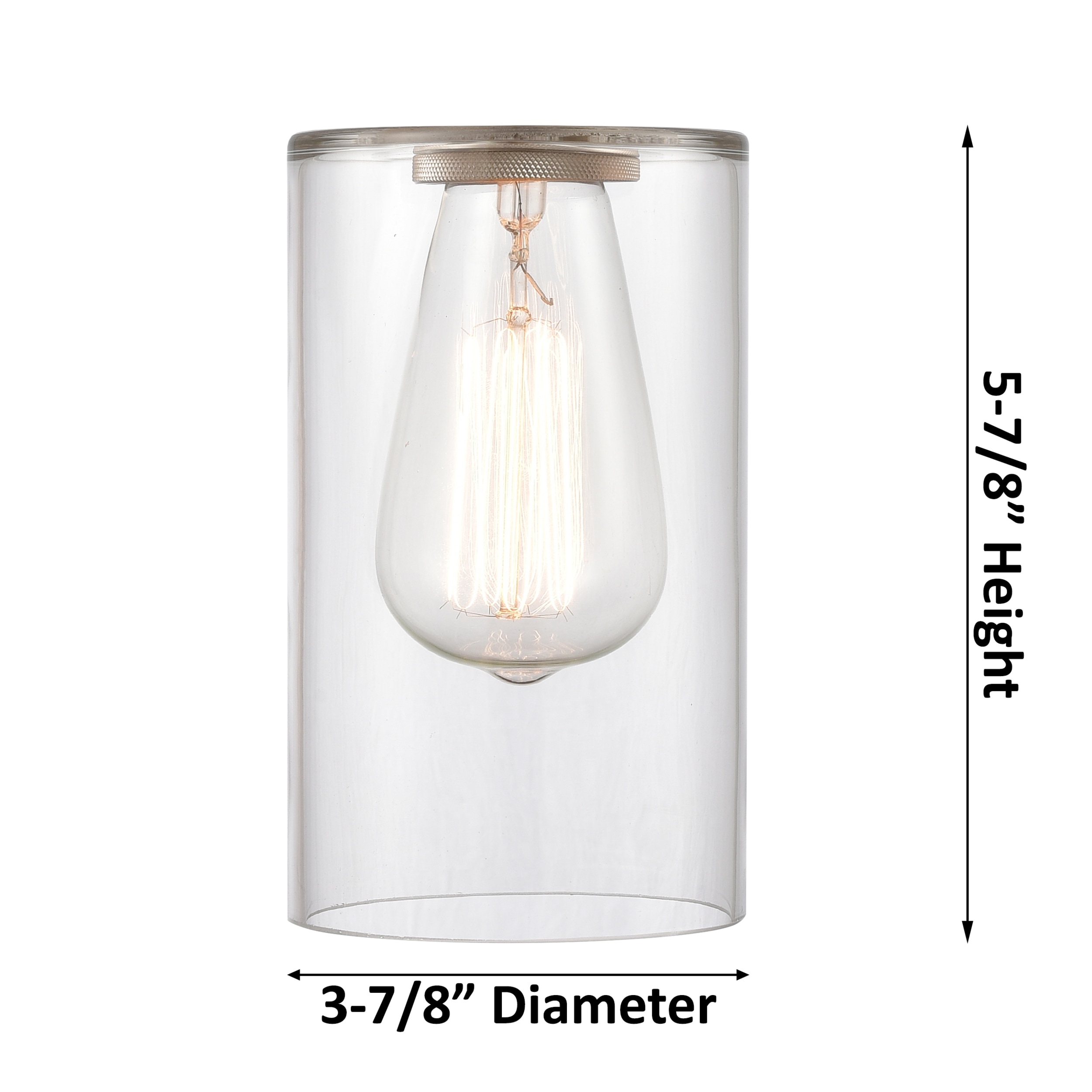 Matte Black Mini Pendant with Clear Glass Shade - 10" Height