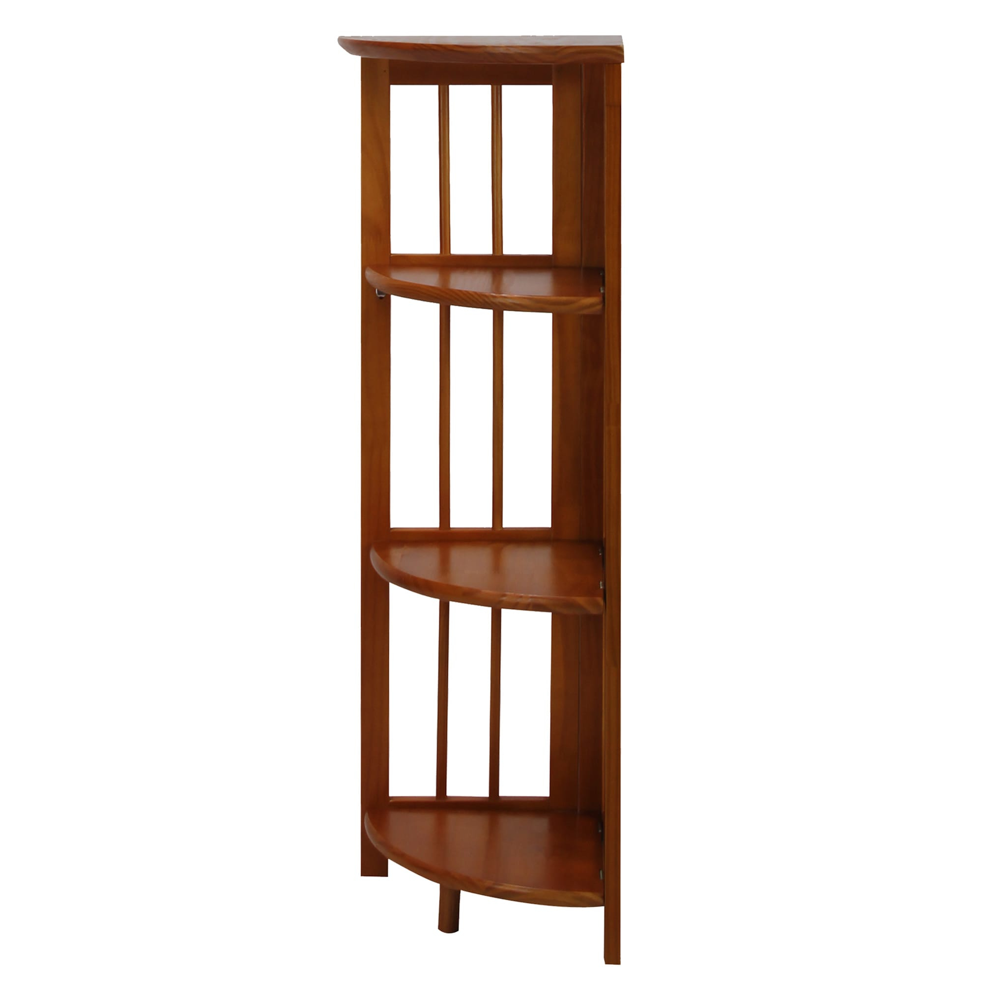 Casual Home 315-15 Wooden 4 Shelf Corner Folding Bookcase, Honey Oak