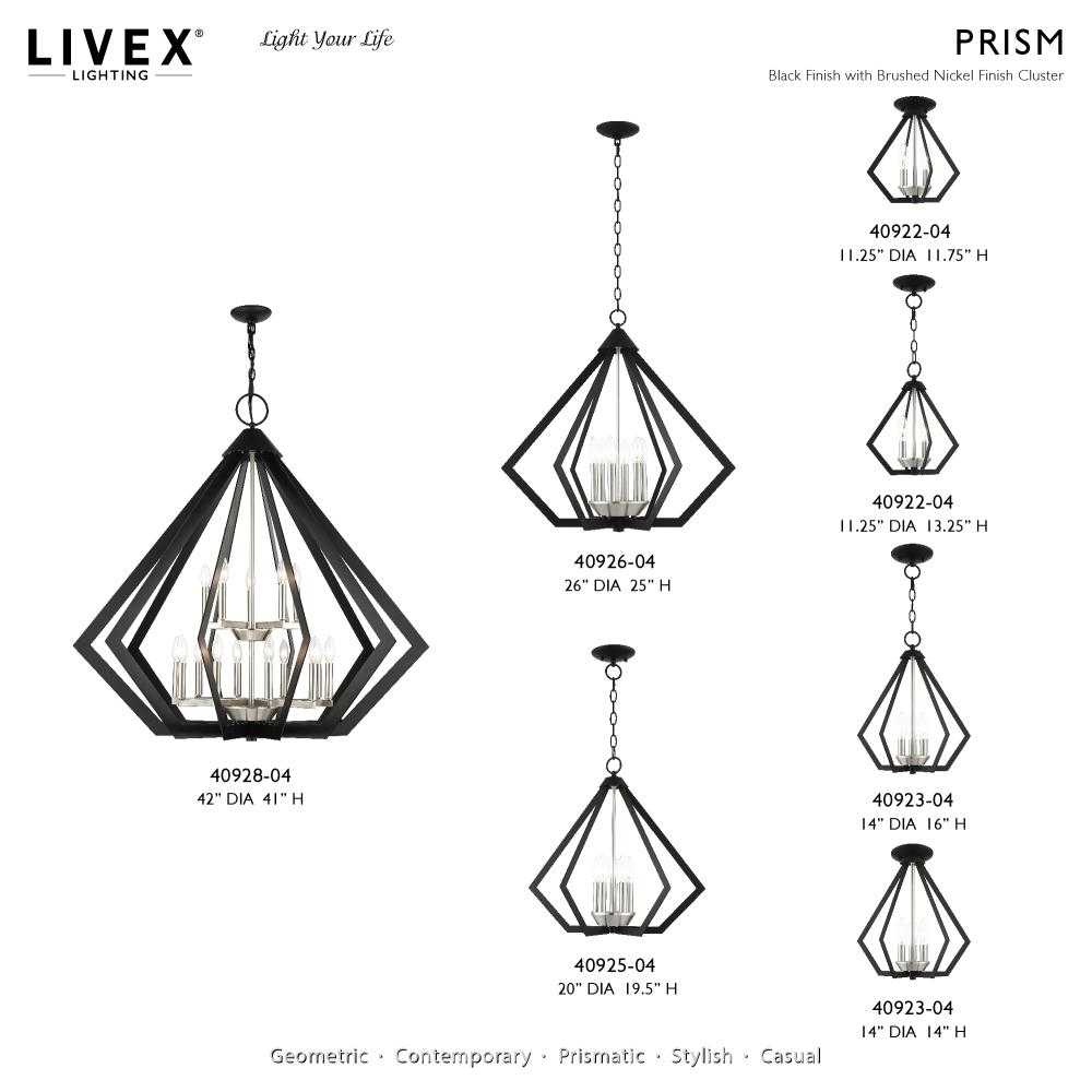 Livex Lighting Prism 5 - Light Chandelier in  Black