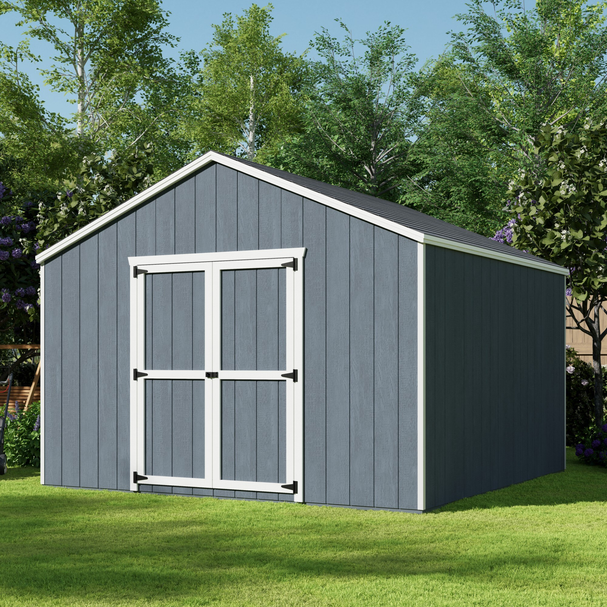 Little Cottage Co. 12x12 Value Gable Shed, Outdoor Wood Storage Do-It-Yourself Precut Kit