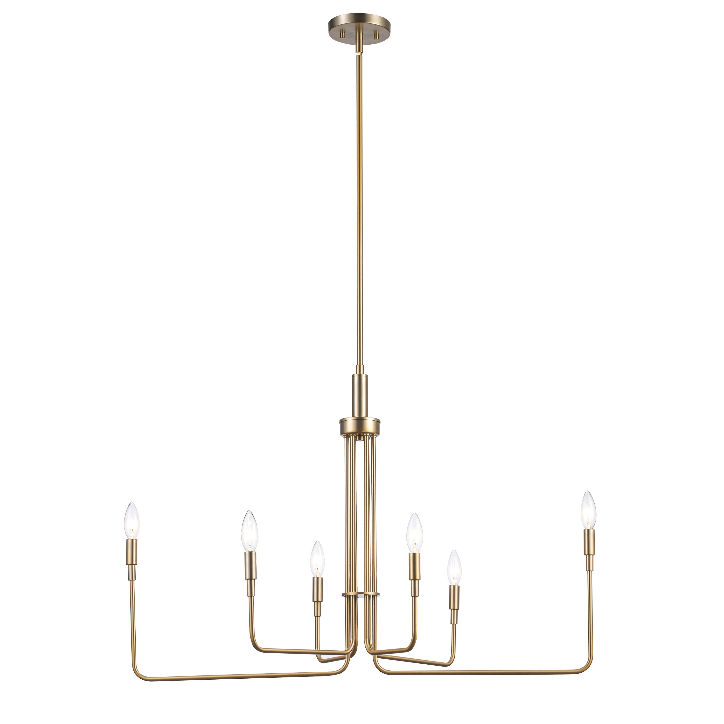 Charlotte Midcentury Modern Antique Gold Cluster Chandelier