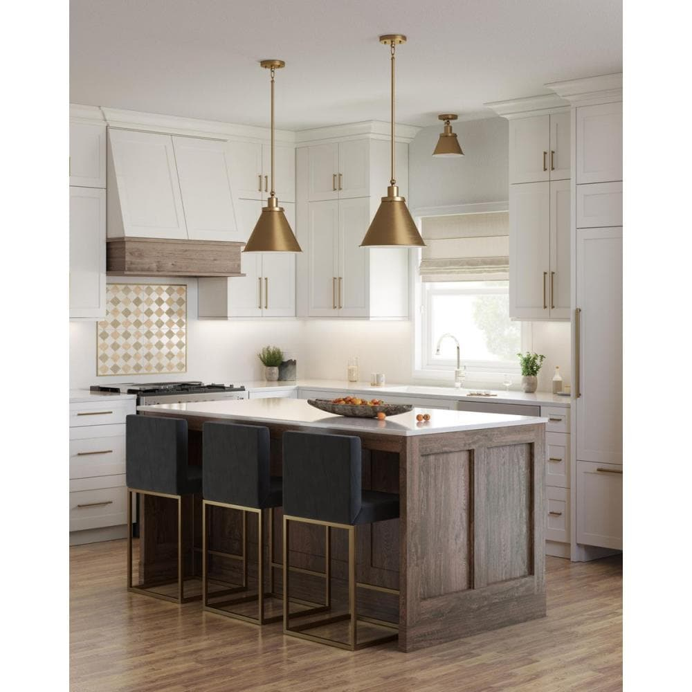 P350199-163-Progress Lighting-Hinton - 1 Light Flush Mount-Vintage Brass Finish