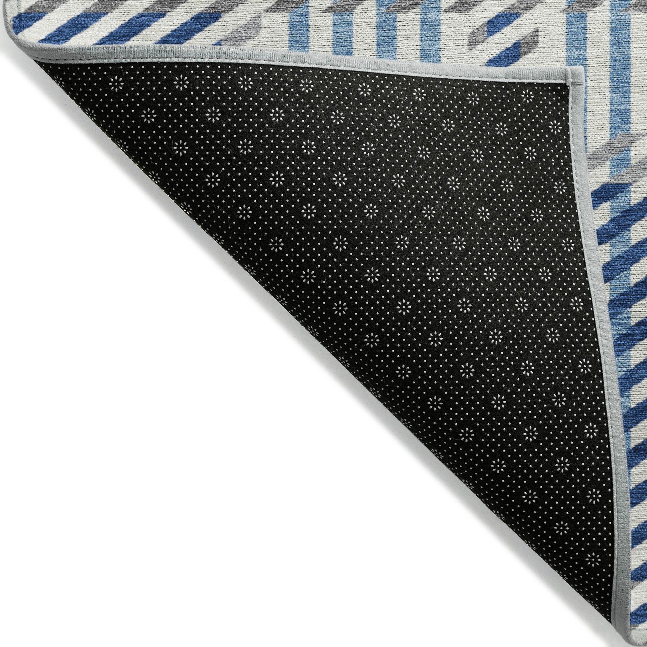 Navy Rectangular Synthetic Washable Indoor/Outdoor Rug 30" x 20"