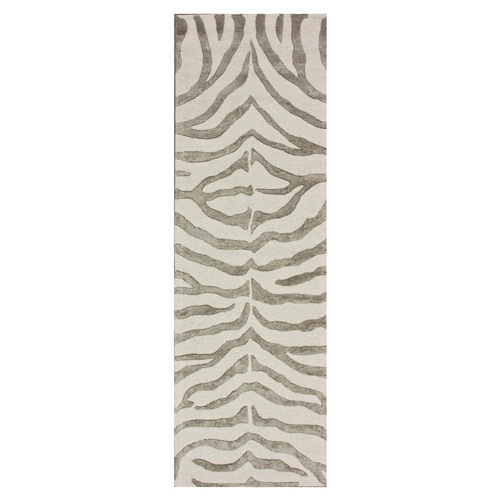 nuLOOM Zebra Hand Tufted Plush Wool Runner Rug, 2' 6" x 8', Gray