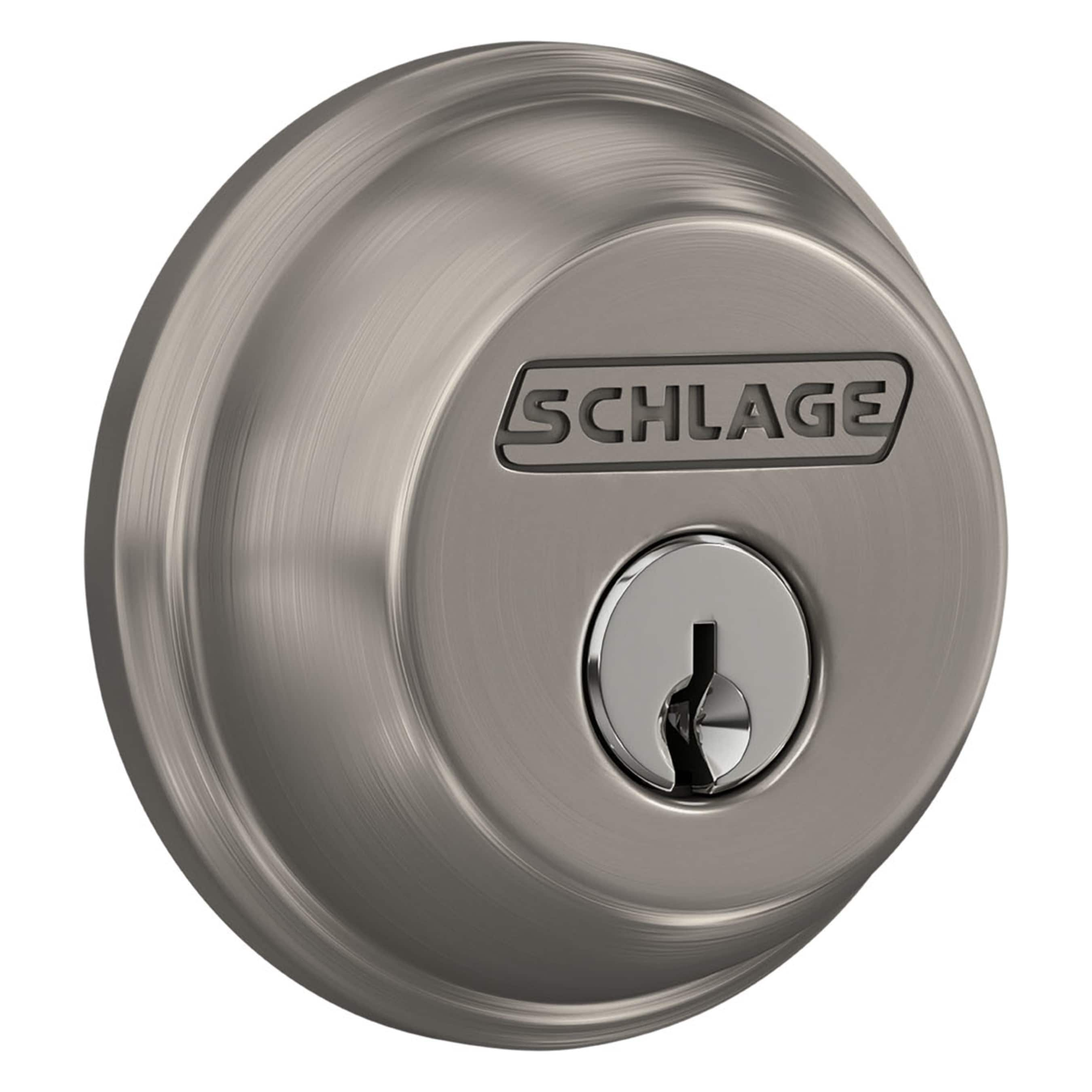 Schlage B60NV619 KA4 Deadbolt, Satin Nickel, 2-3/8 x 2-3/4 in Backset, C Keyway