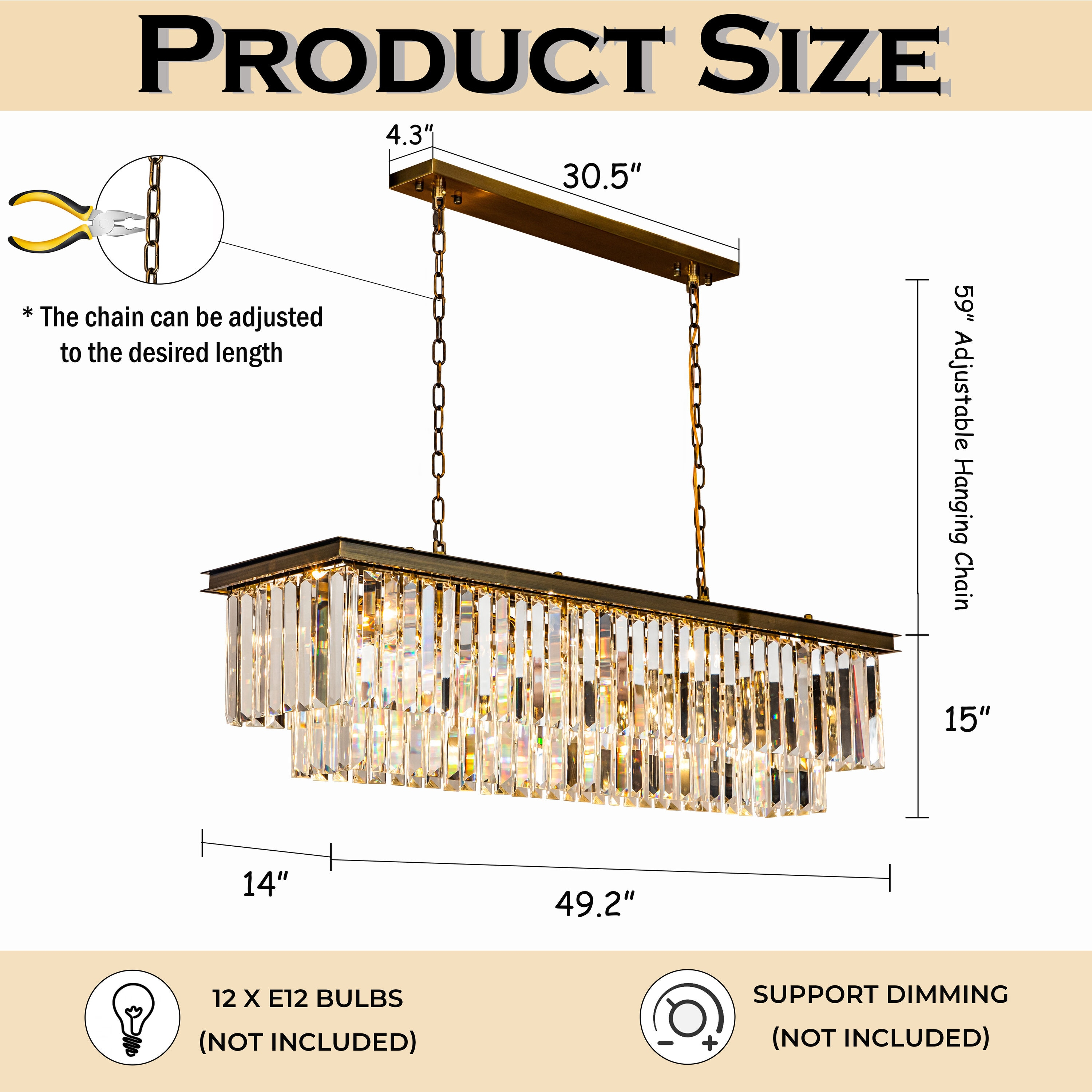 AloaDecor Lighting 12 -Light Antique Gold Modern/contemporary Crystal For Use in Bedrooms, Dining Rooms, Foyers, Kitchens, Living Rooms Chandelier