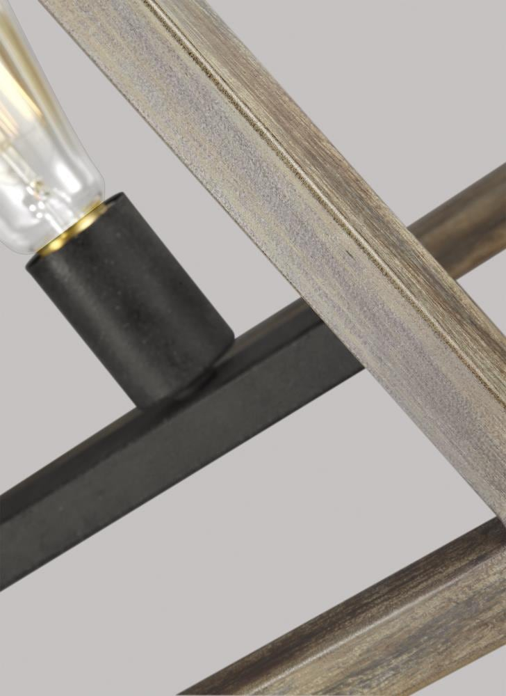 Buford Iron & Wood Linear Chandelier (50")