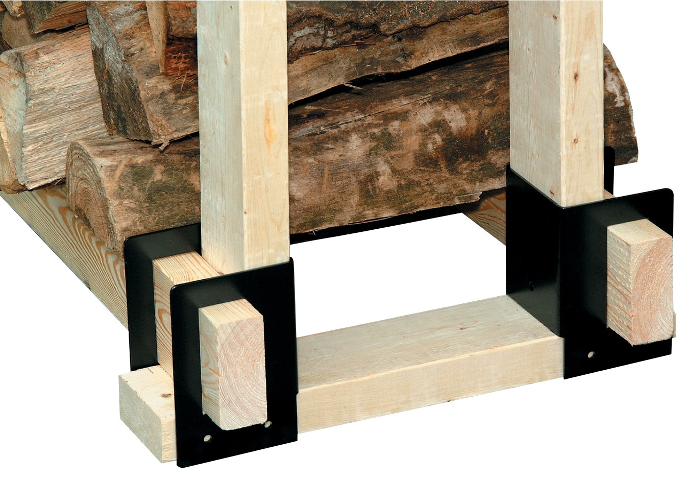 Panacea Black Powder Coated Steel Log Rack Bracket