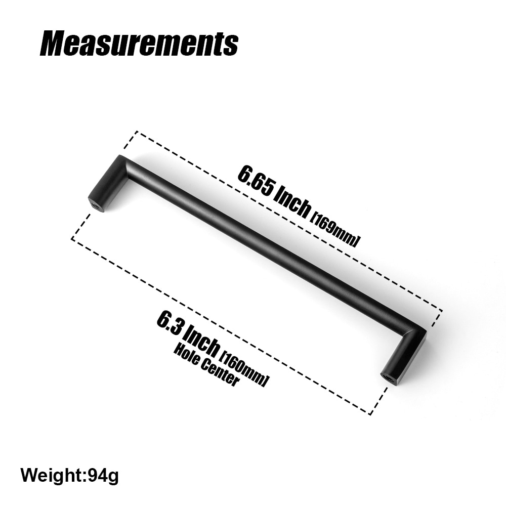 Goo-Ki(6Pack 6.3 Inch(160mm) Modern Cabinet Pulls, Matt Black Cabinet Handles for Dresser,Wardrobe&Cupboard,Zinc Alloy Kitchen Cabinet Handles,6 Pack