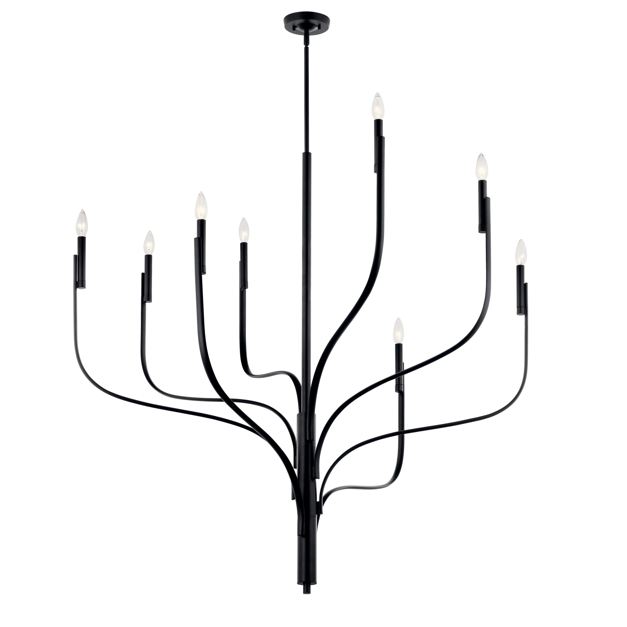 Kichler 52675 Livadia 8 Light 48" Wide Taper Candle Style Chandelier - Black