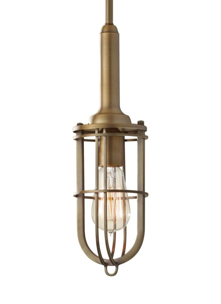 Eco-Friendly Mini Pendant in Dark Antique Brass with LED Option