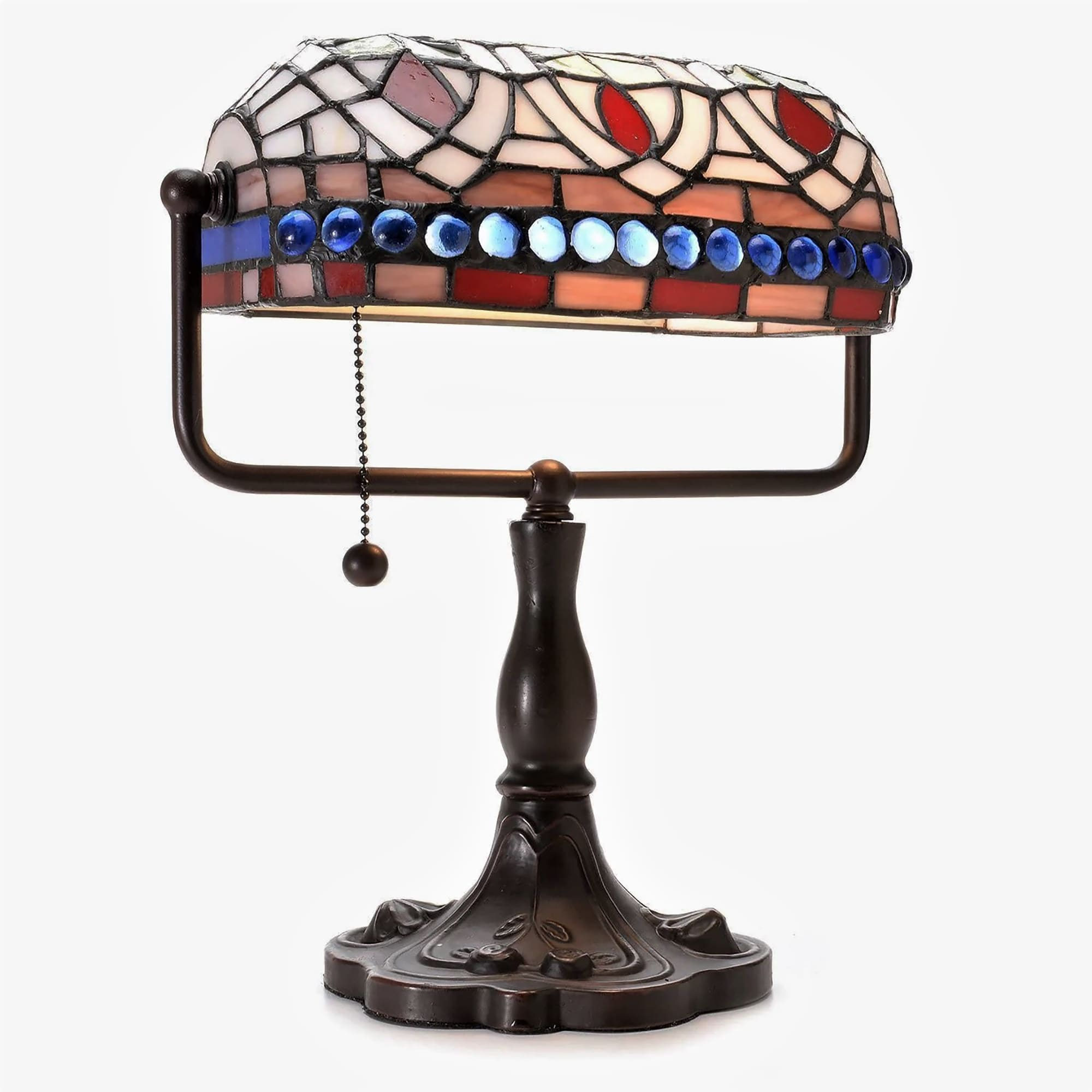 Warehouse of Tiffany 12-in Brown Bankers Desk Lamp with Metal Shade