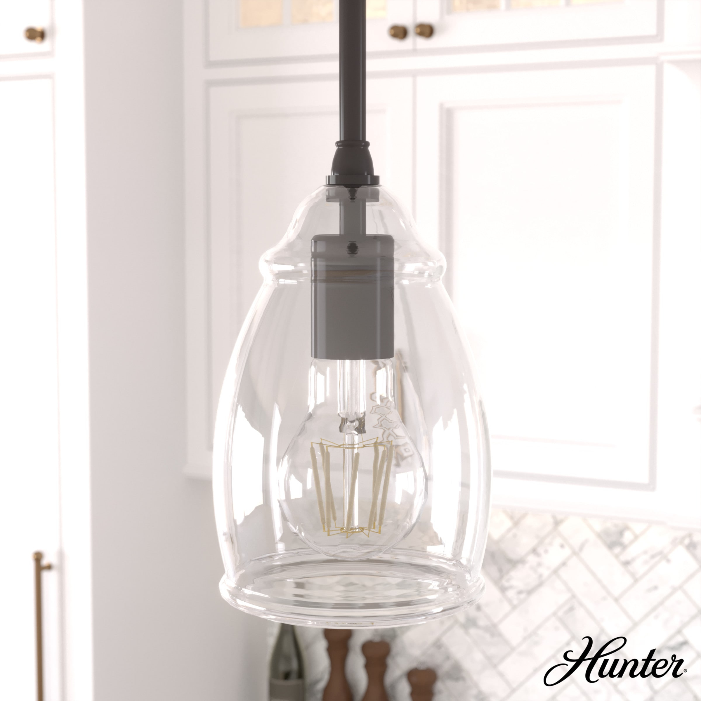 Dunshire Noble Bronze 5.25" Mini Pendant with Clear Glass
