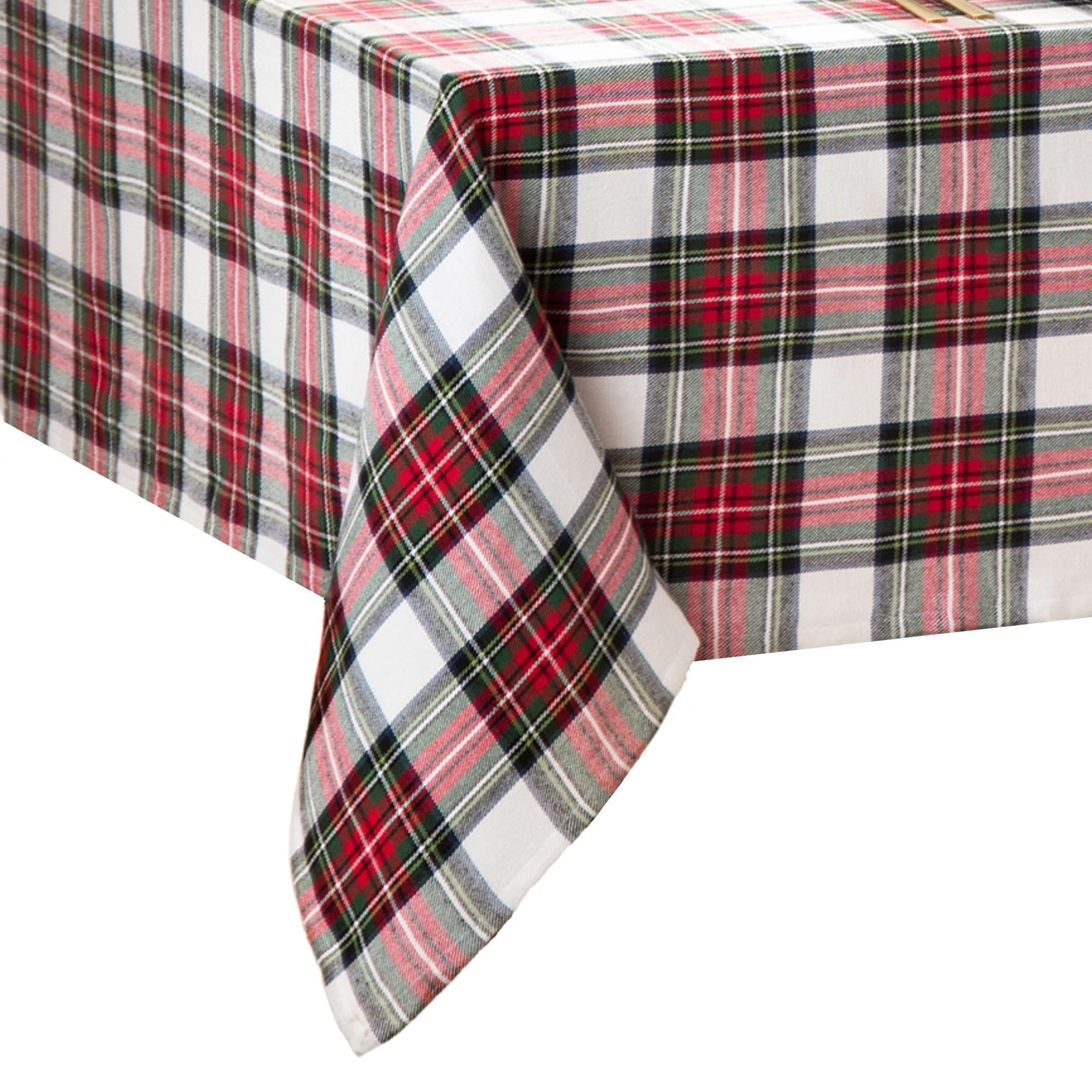 Christmas Classic Holiday Plaid Cotton Rectangle Tablecloth - Multicolor - 84x60 - Elrene Home Fashions