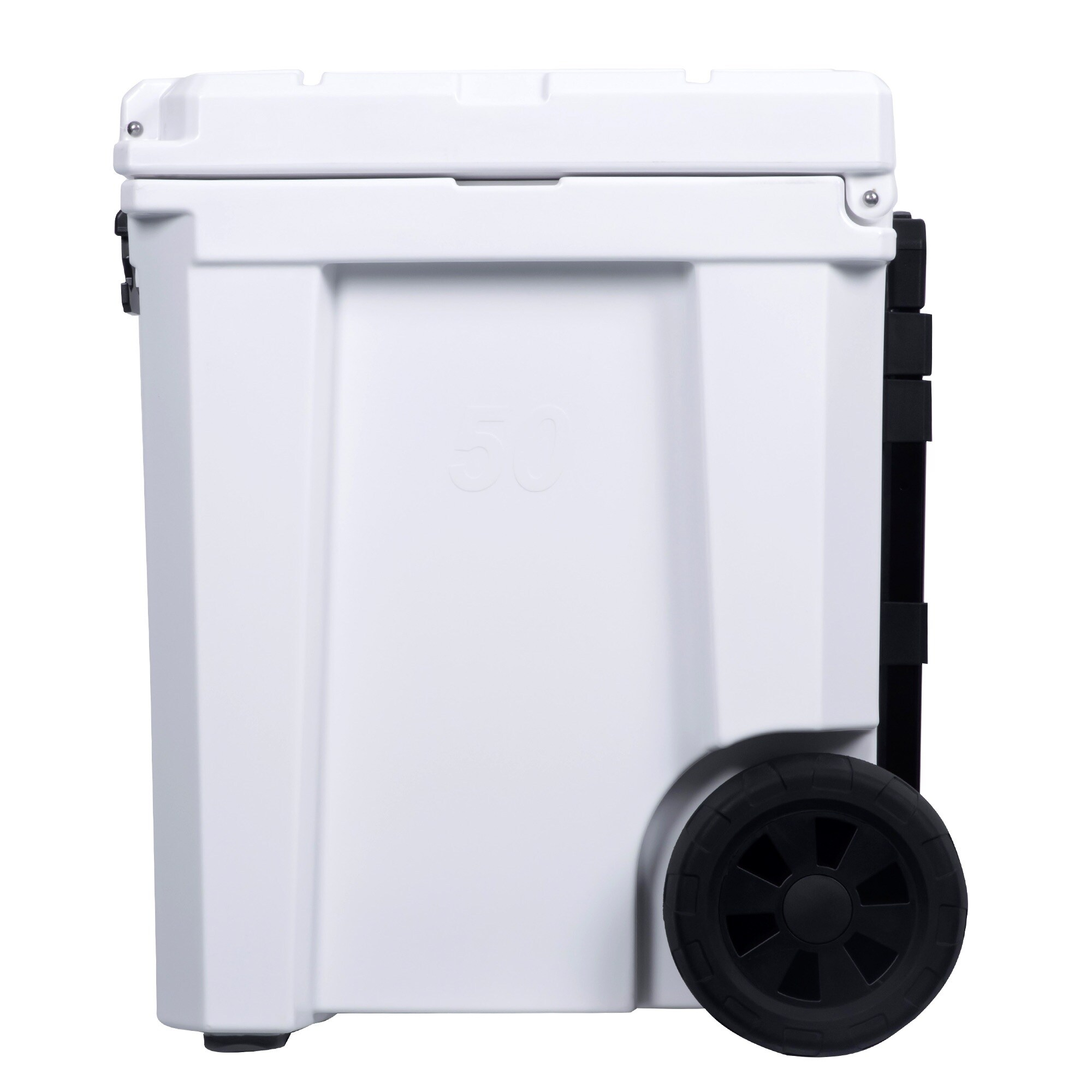 Camp-Zero 50 - 52 Qt. Premium Chest Cooler with Easy-Roll Wheels White