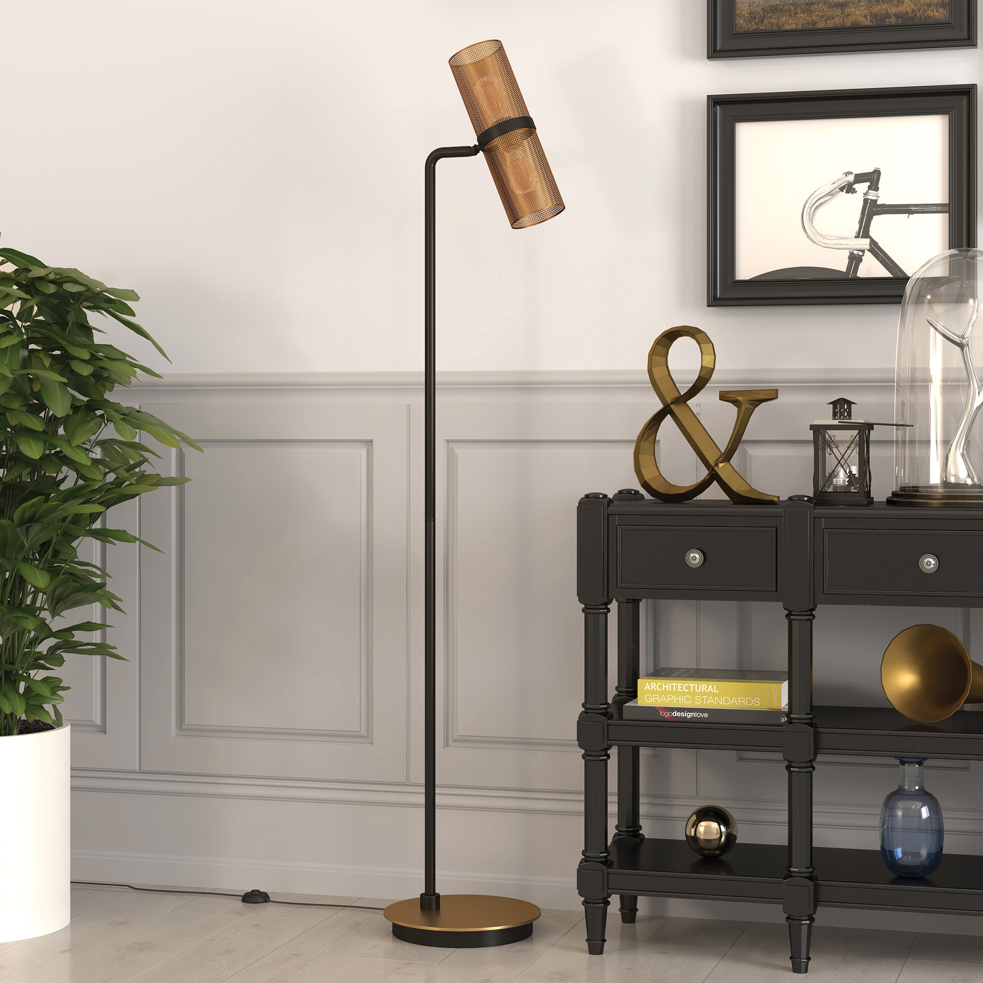 Evelyn&Zoe Industrial Metal Floor Lamp