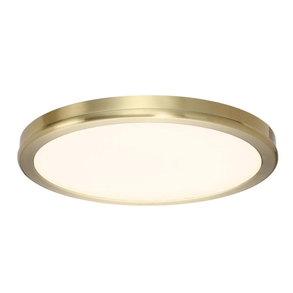 Sleek Modern Brass and Glass LED Flush Mount Light, Energy Star Rated