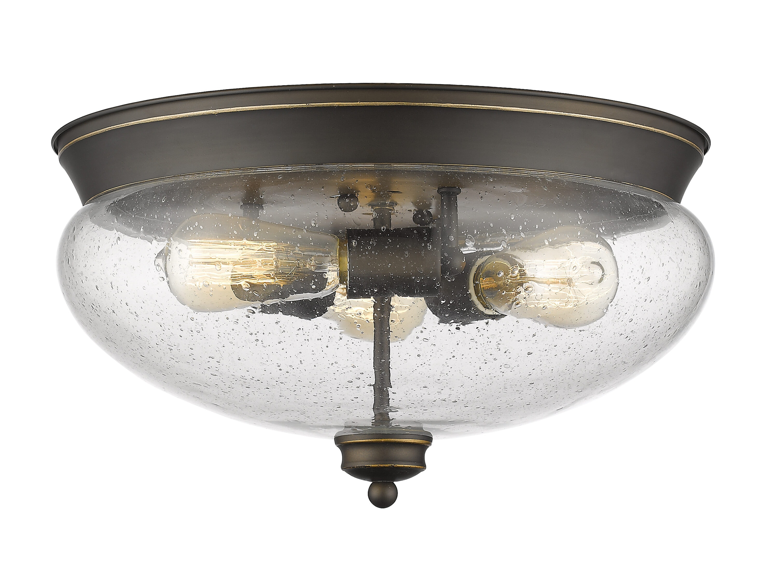 Z-Lite - Amon - 3 Light Flush Mount in Traditional Style - 15 Inches Wide by 8.5