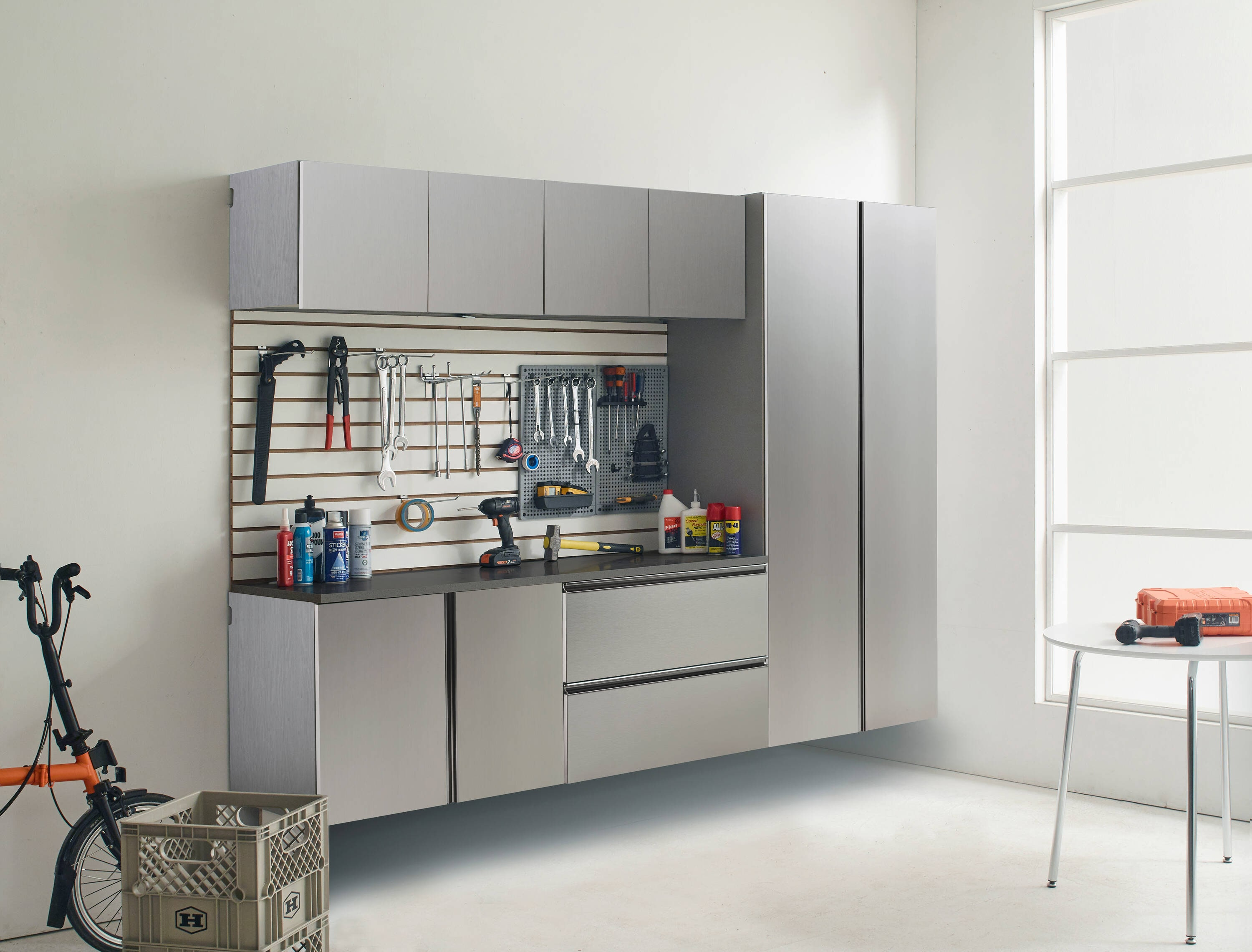 Klair Living Nova Series 6-Piece Engineered Wood Garage Cabinet Set in Gray