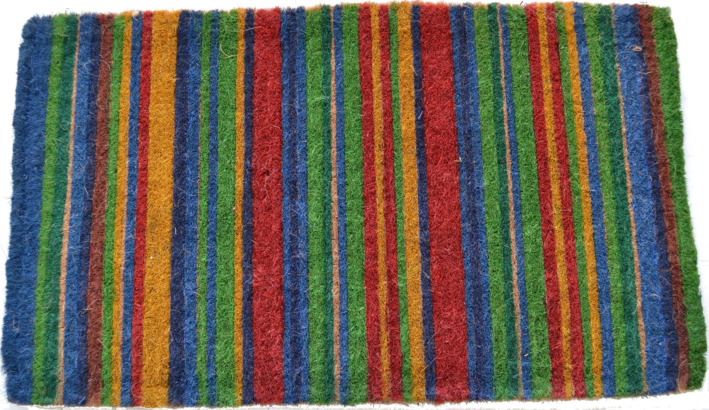 Imports Décor Multicolor Stripes Doormat in Coir Material