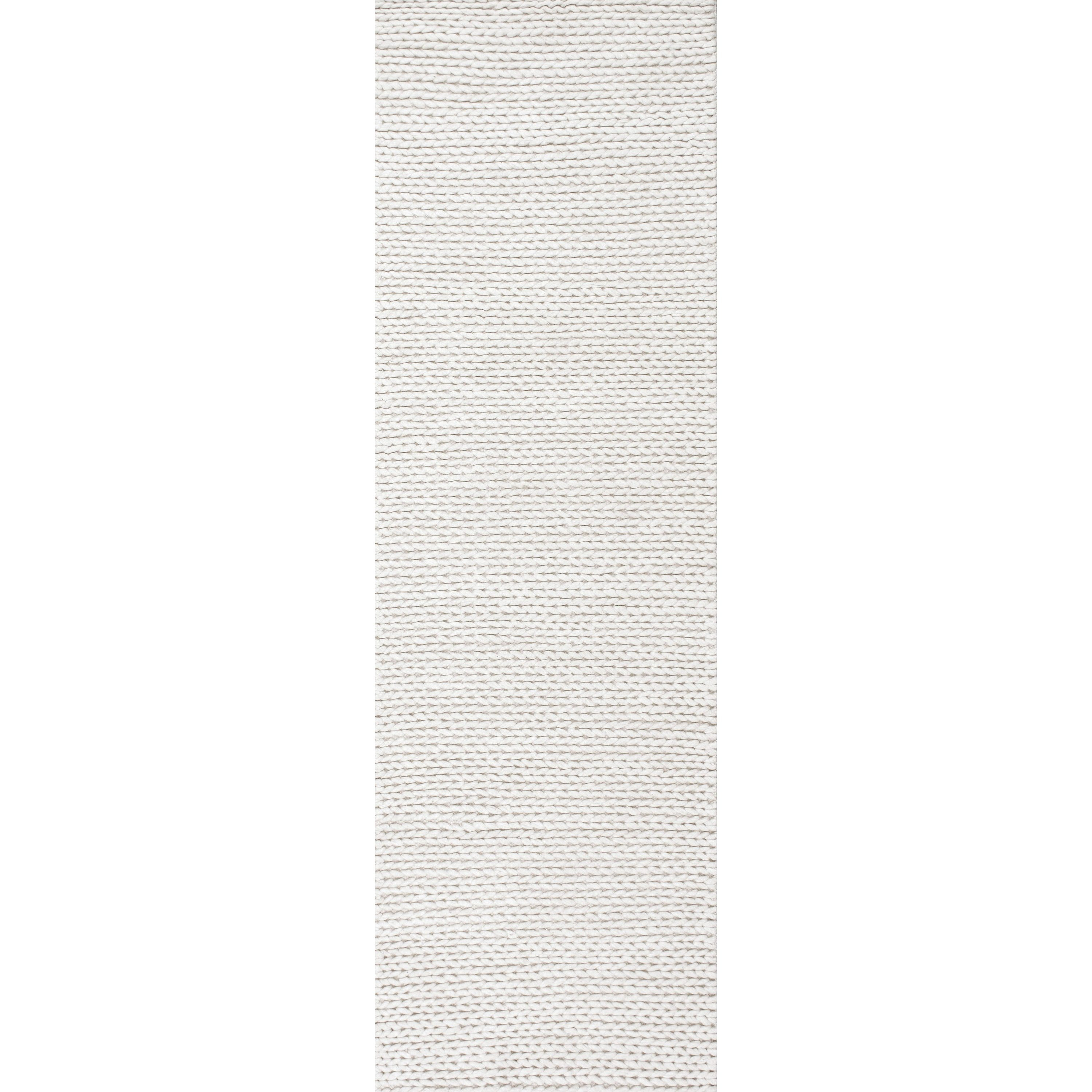 nuLOOM Penelope Braided Wool Off White 2' 6" x 8' Farmhouse Runner Rug