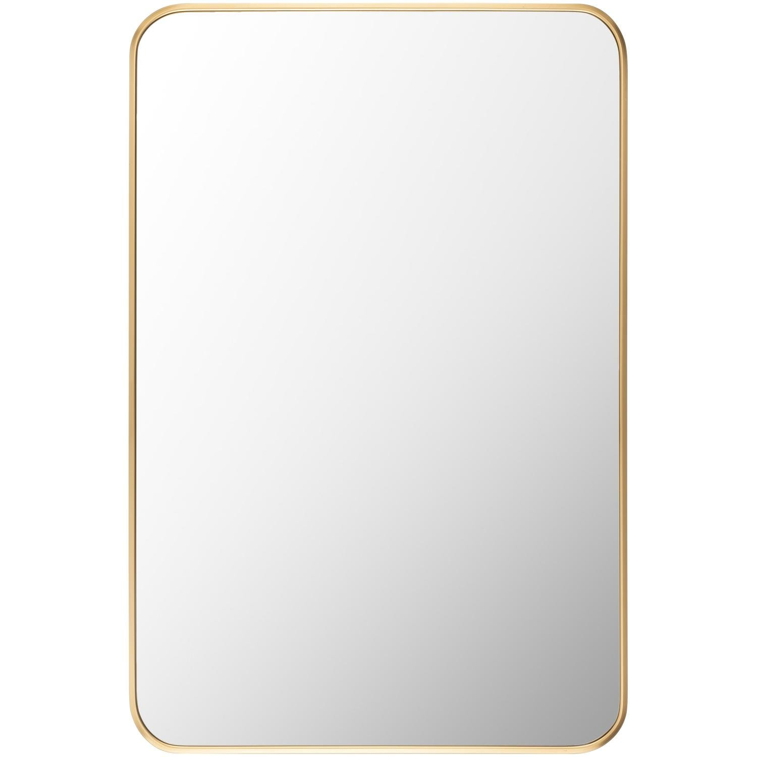 Aranya Chic Brushed Metal Rectangular Mirror in Gold & Silver